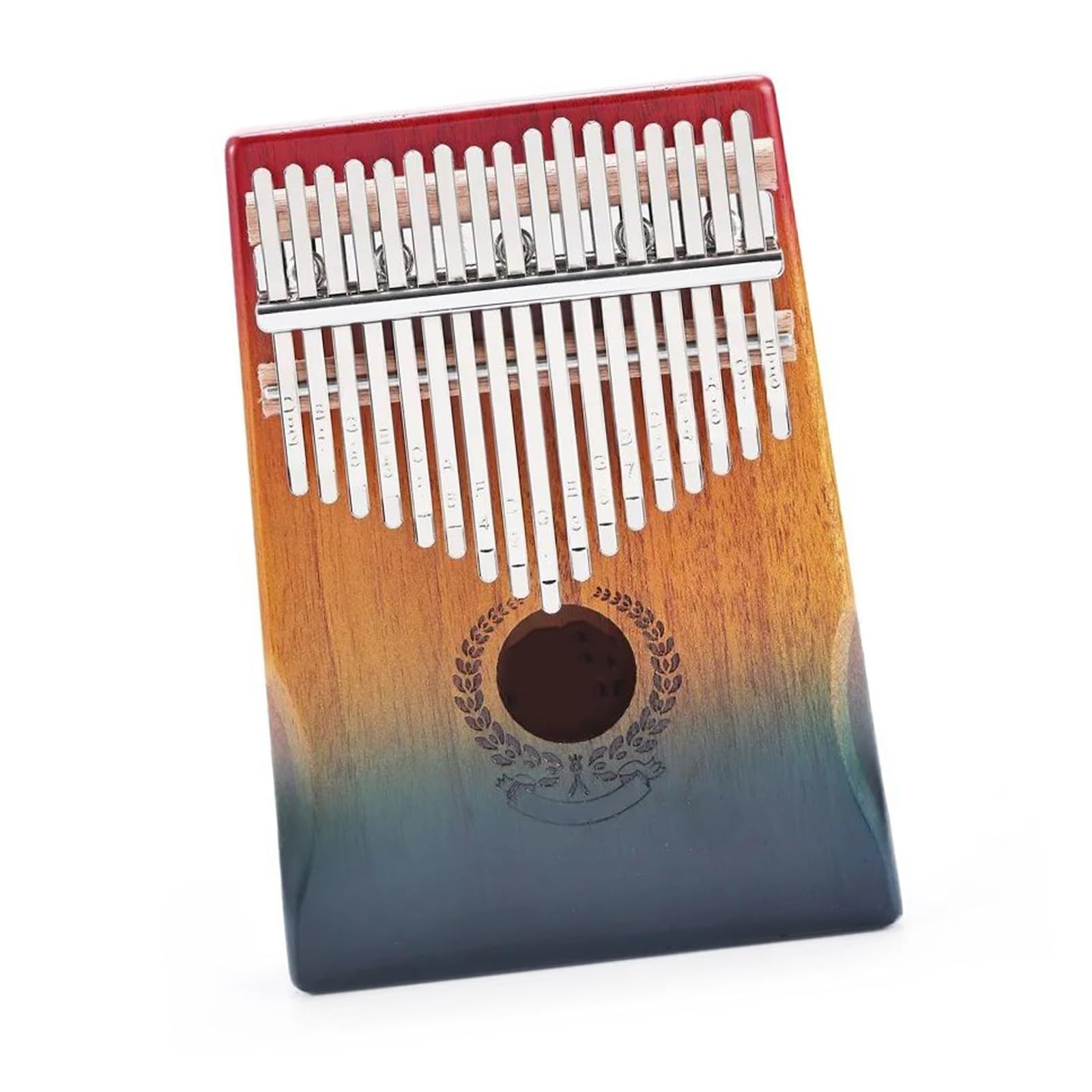Mahoniowy 17 Klawiszowy Instrument Muzyczny Dla Dorosłych Z Przenośną Klawiaturą Kalimba W Kolorze Gradientu(Without bag)