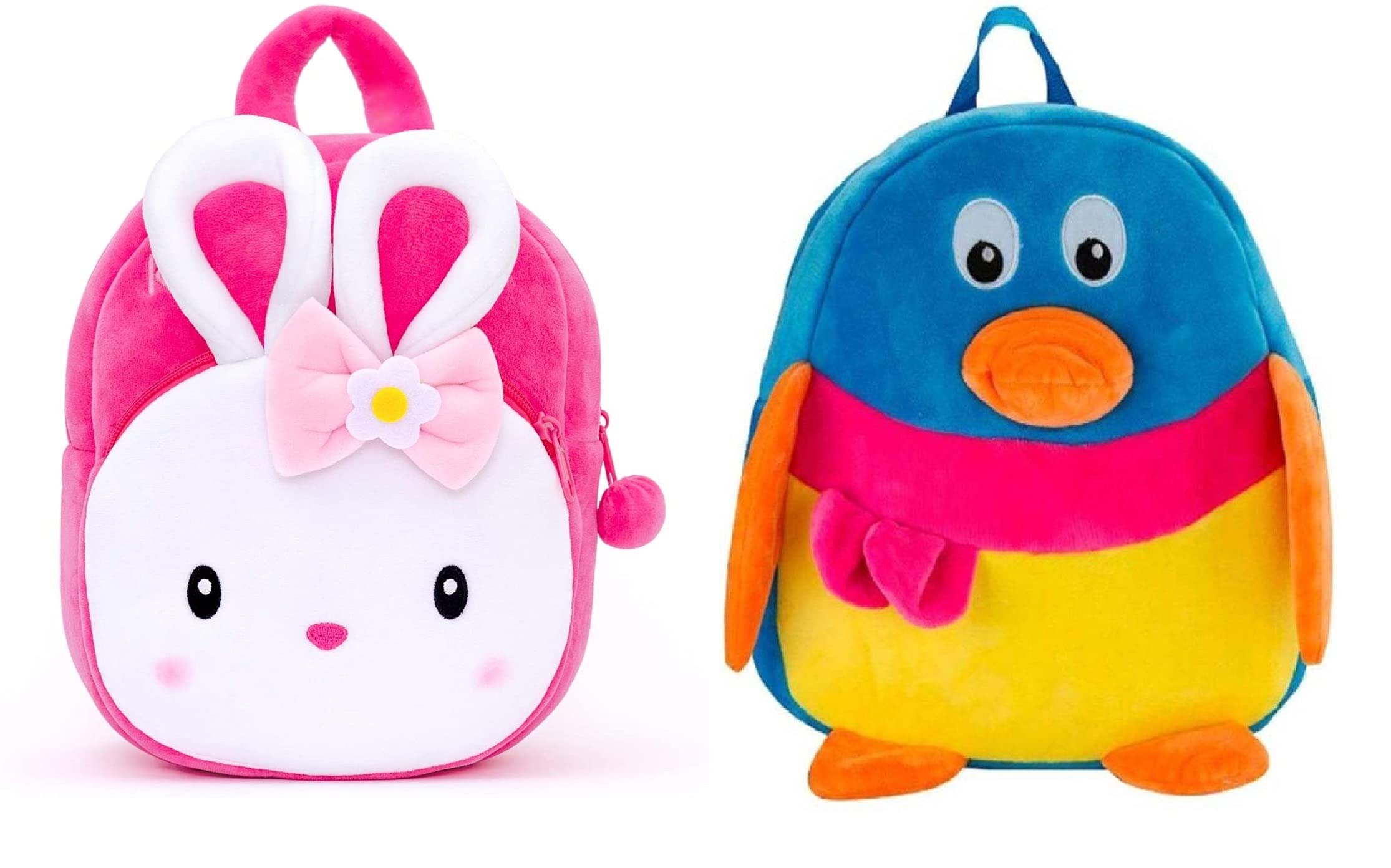 blue treeblue tree Kids School Bag Soft Plush Backpack Cartoon Bags Mini Travel Bag for for Girls Boys Toddler Baby Konggi Rabbit & Penguin