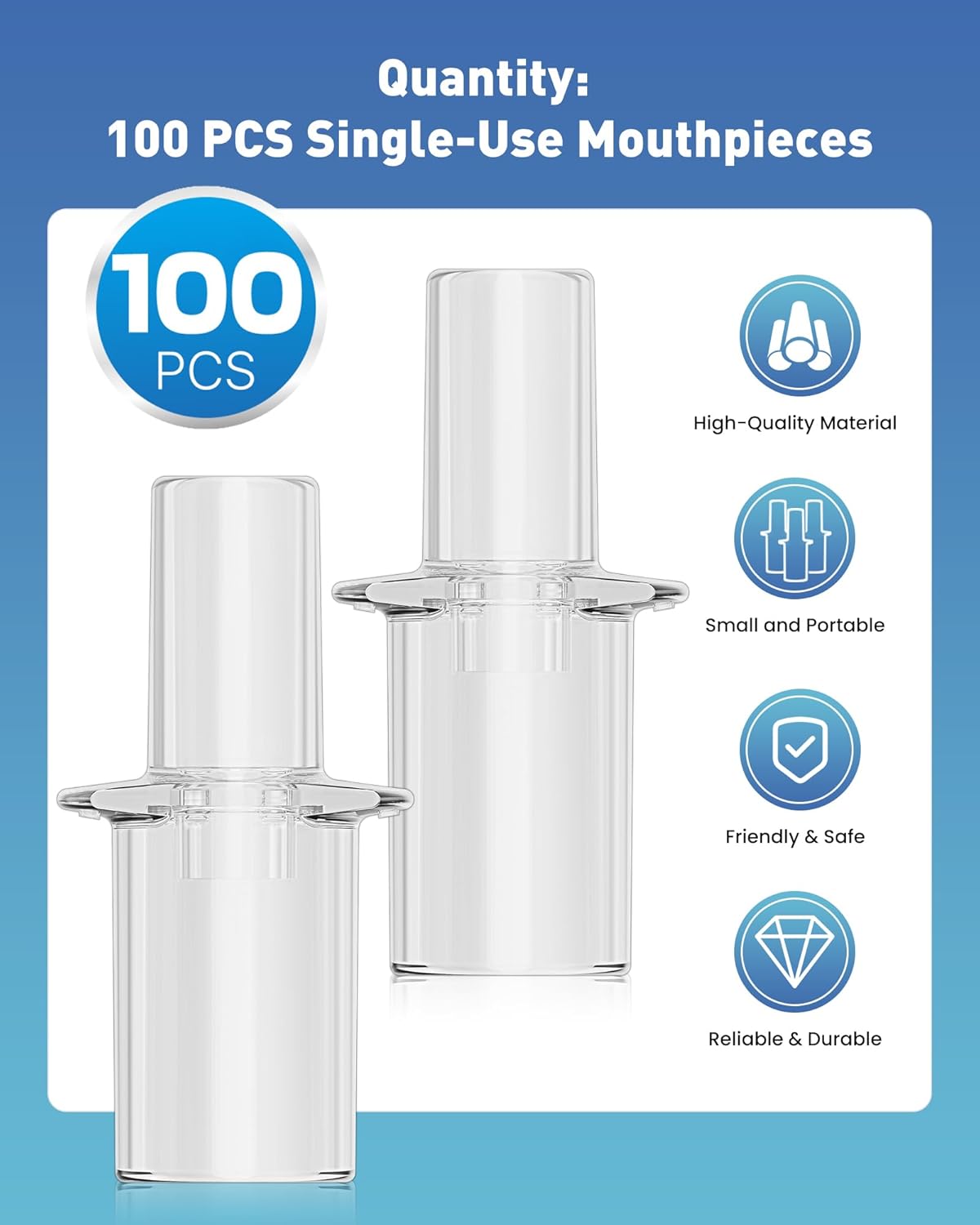 [100PCS] Breathalyzer Mouthpieces Disposable Replacement Tips, Individually Wrapped Breathalyzer Mouthpieces Bulk Pack for Alcohol Testers, Compatible with S80, Trace, Element, S75