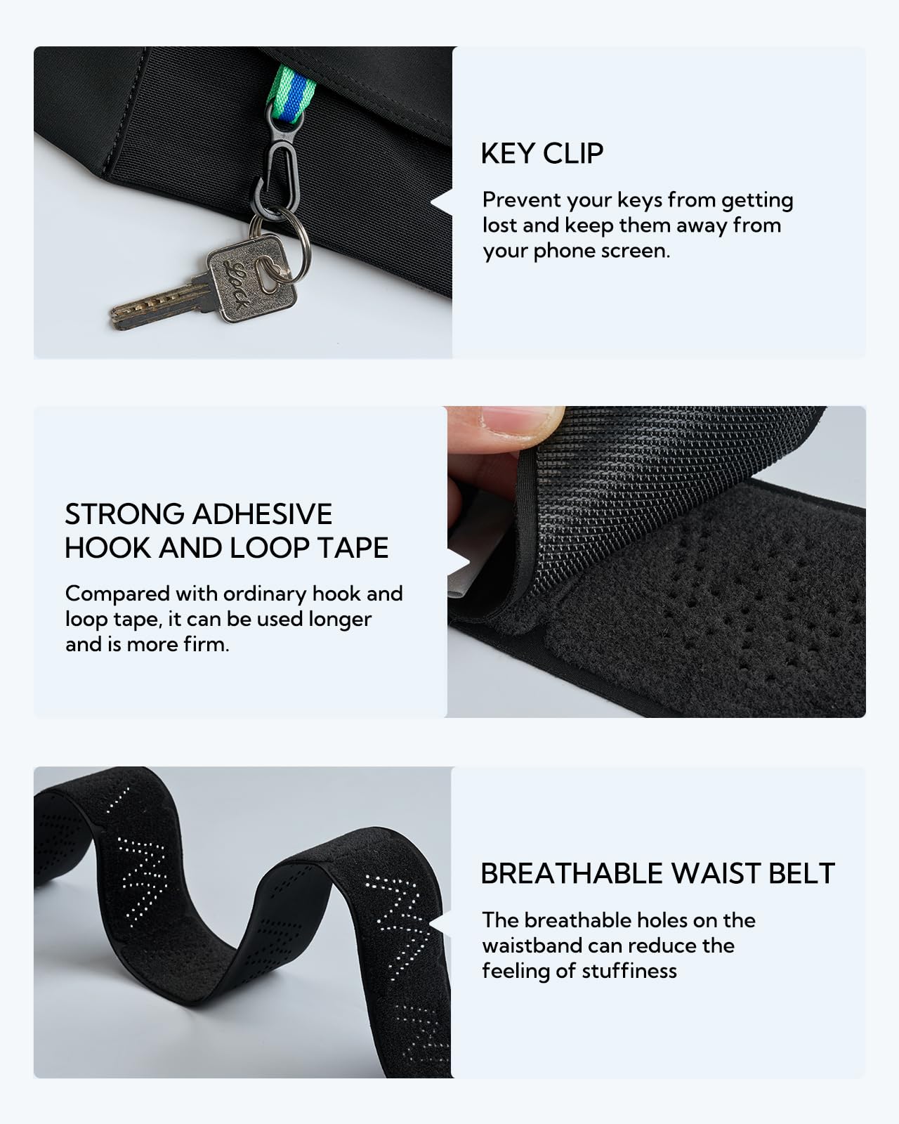 WATERFLY Laufgürtel für Handy Lauftasche Jogging: Handytasche Joggen Herren Damen Gürteltasche zum Laufen Fitness Sport Running Belt Laufgurt Passend für Smartphones Verschiedener Modelle und Größen
