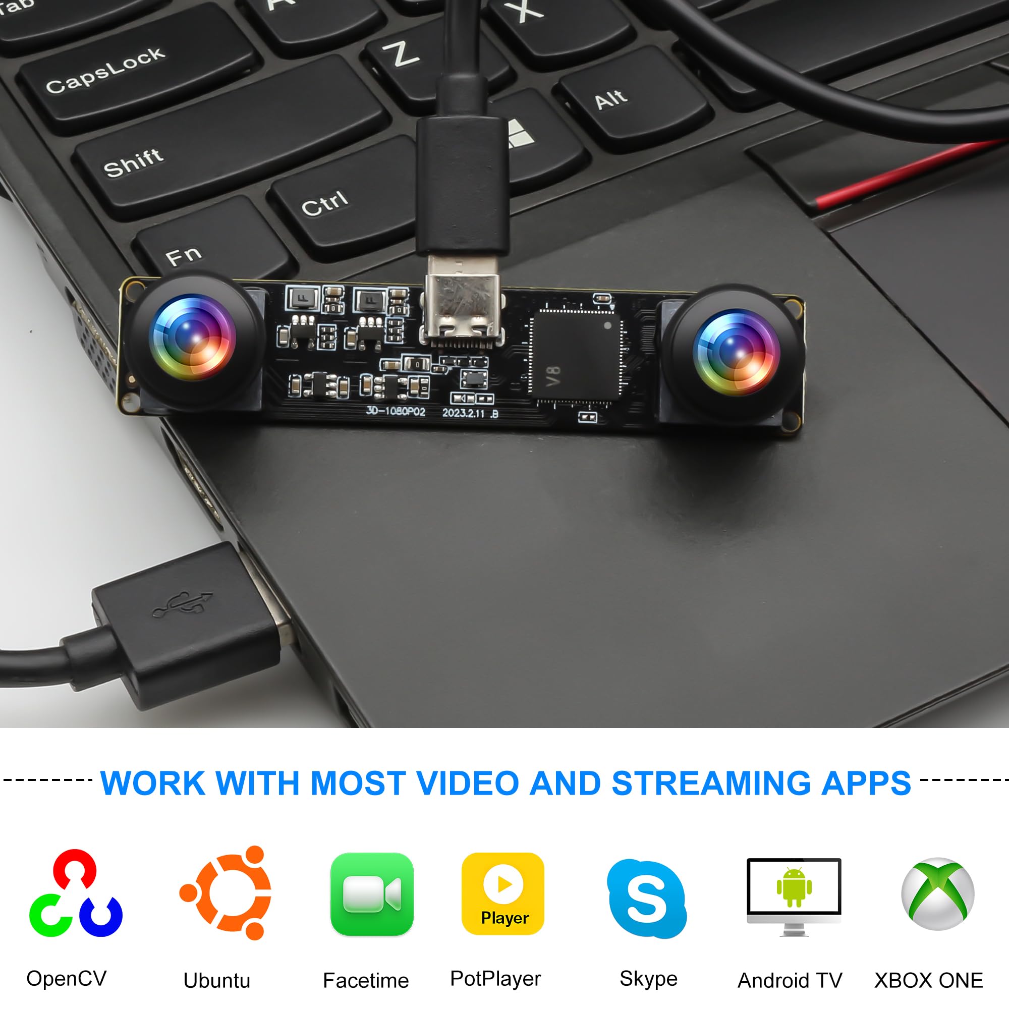 Amazon.co.jp: ELP 3DステレオUSBカメラ 1080P 60fps 高速ウェブ