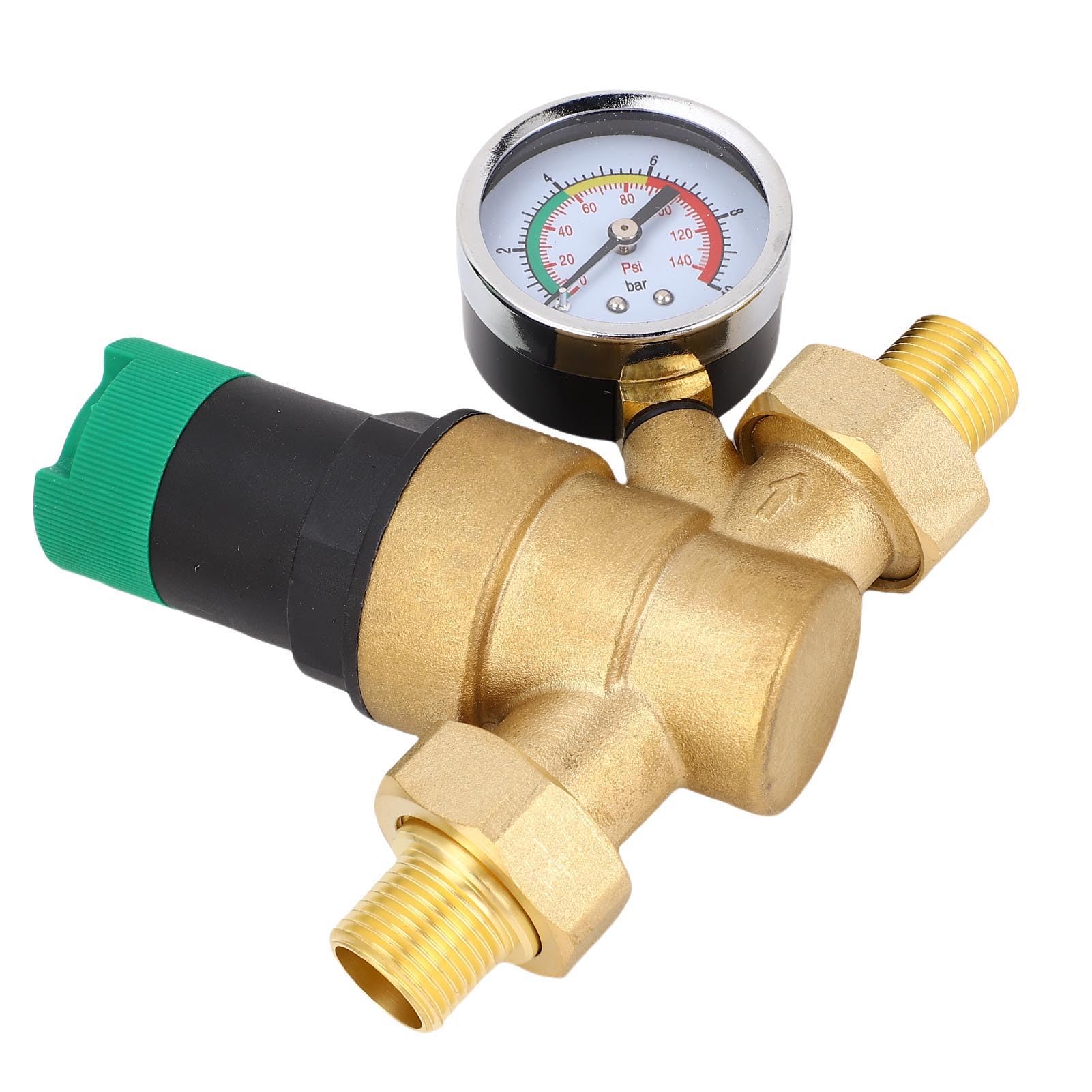 Regulador de Presión de Agua Válvula Ajustable con Manómetro de