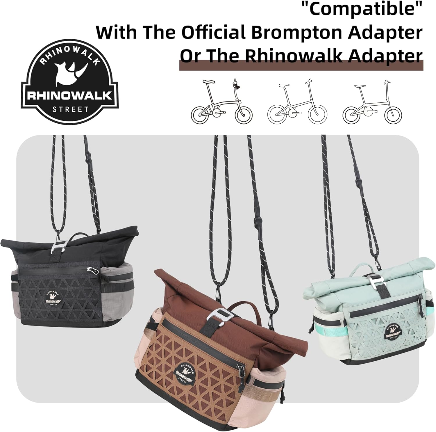 Bike Handlebar Bag for Brompton Folding Bike Quick Release 6.5L, Front Bicycle Pouch with Shoulder Strap & Rain Cover, Commuting & Travel (Black)