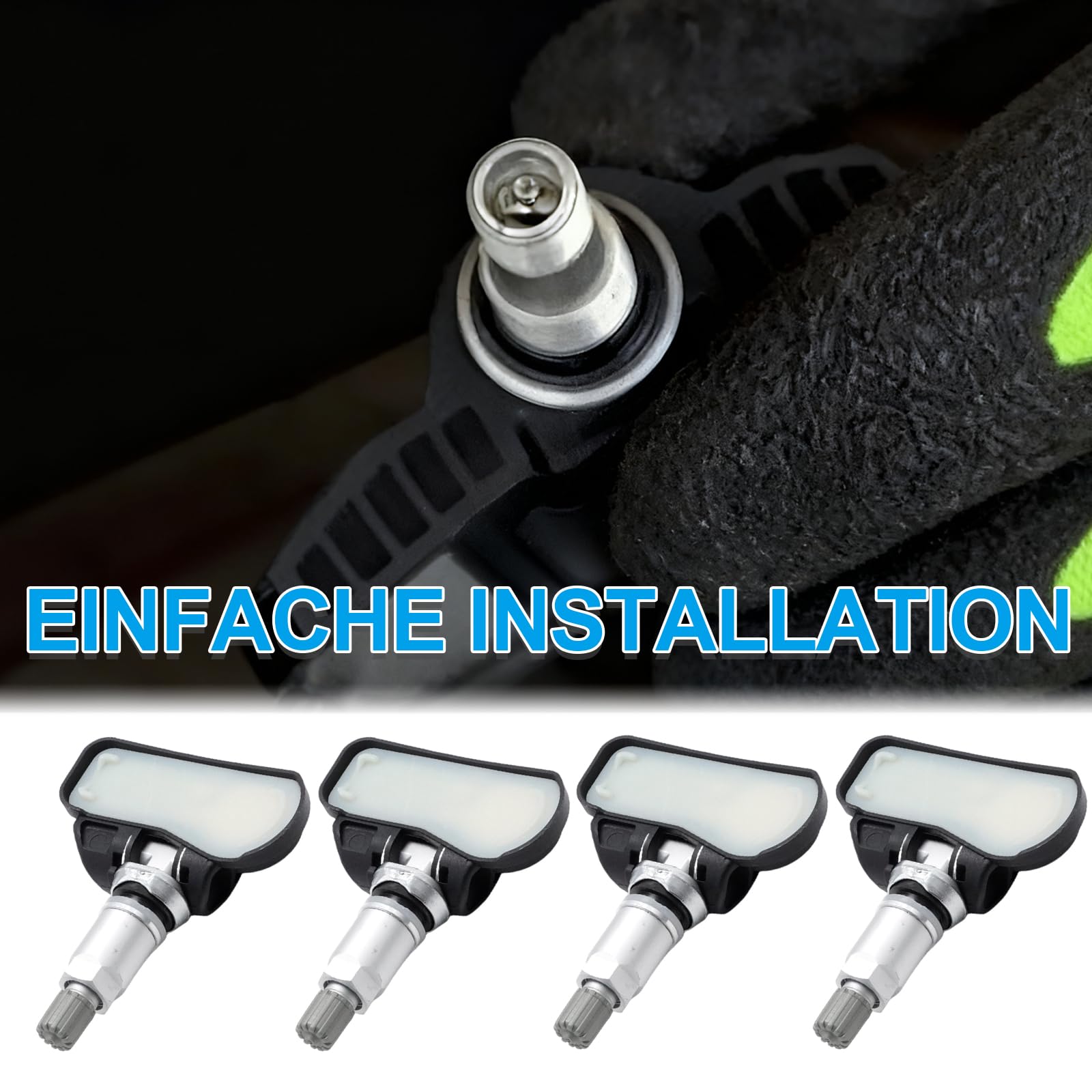 Hoypeyfiy 4 Stück A0009050030 Reifendrucksensor, Ersatz für Mercedes Benz C-Klasse W204 W205 GLC GLE, TPMS-Sensor für Klasse A B C