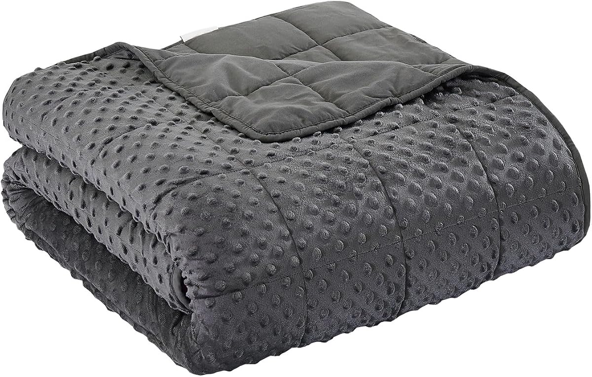 Weighted Blanket for Women and Men, Comfortable and Soft Throw Weighted Blanket with Premium Glass Beads for All Season 5 lbs 40"x60" Dark Grey
