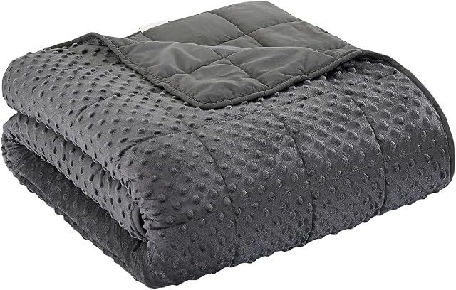 Weighted Blanket for Adults, Comfortable and Soft Throw Weighted Blanket with Premium Glass Beads for All Season 15 lbs 60"x80", Dark Grey