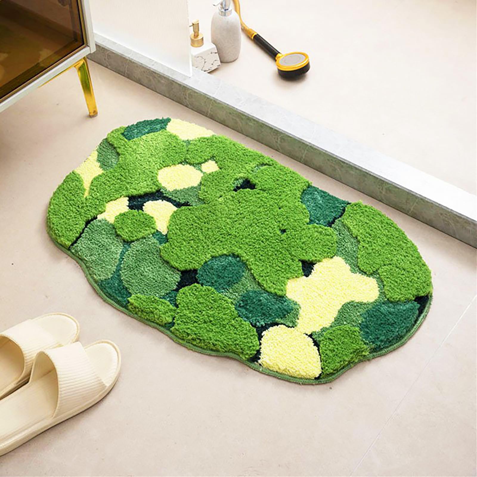 Amazon | Gift2u 不規則な苔ラグ 20x32インチ クールラグ グリーンモス