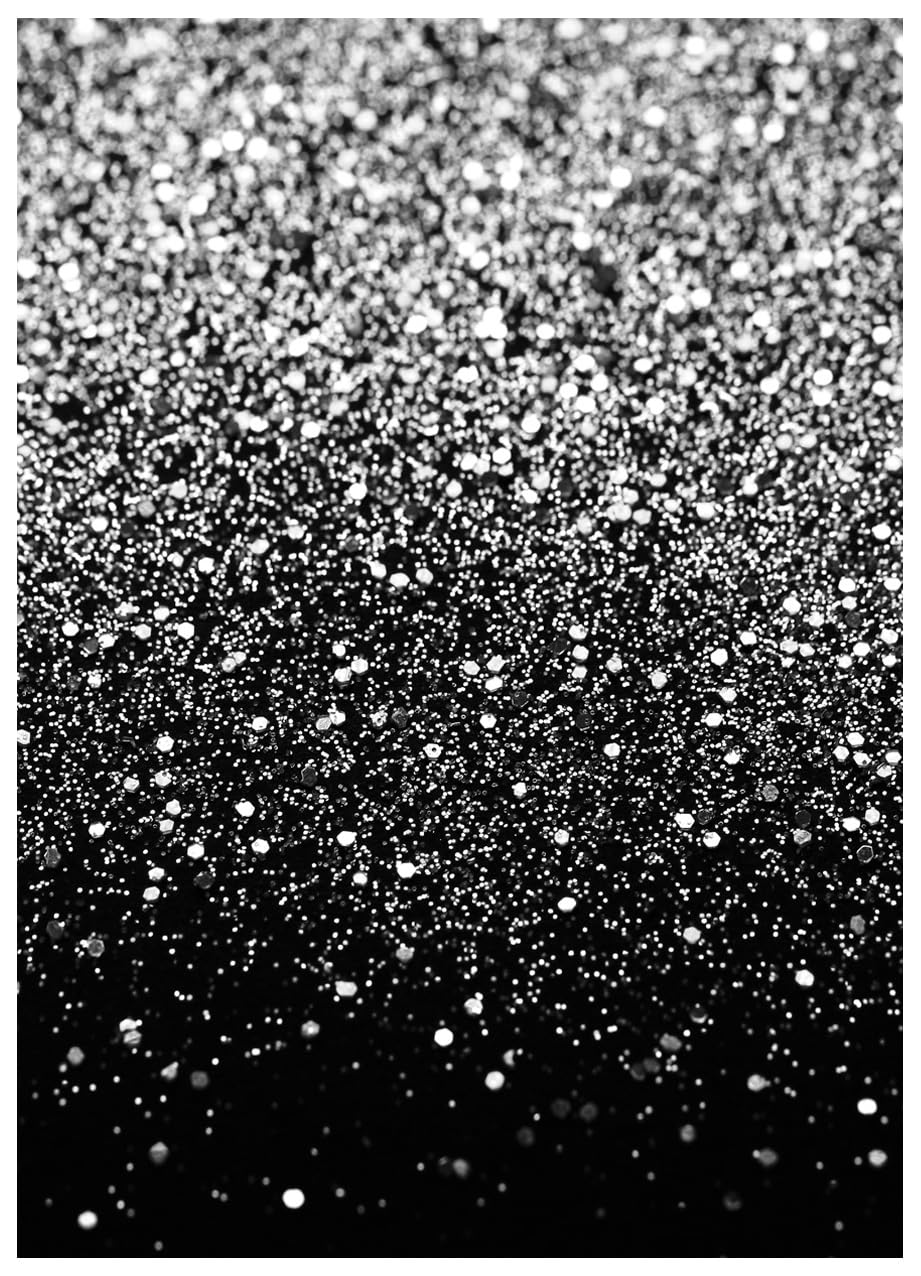 WOLADA Black and Silver Backdrop Silver Glitter Backdrop for Photography Wedding Birthday Baby Shower Party Photo Studio 5x7FT FW18