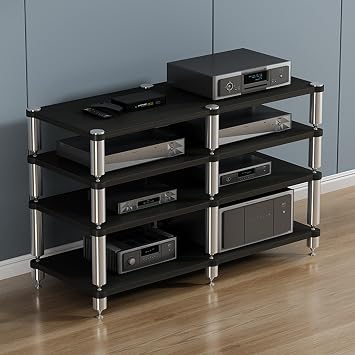 Av Media Stand,av Cabinet,Media Rack,Corner Entertainment Center,av Rack,Stereo Shelf,Stereo CabinetBlack,4-Layer