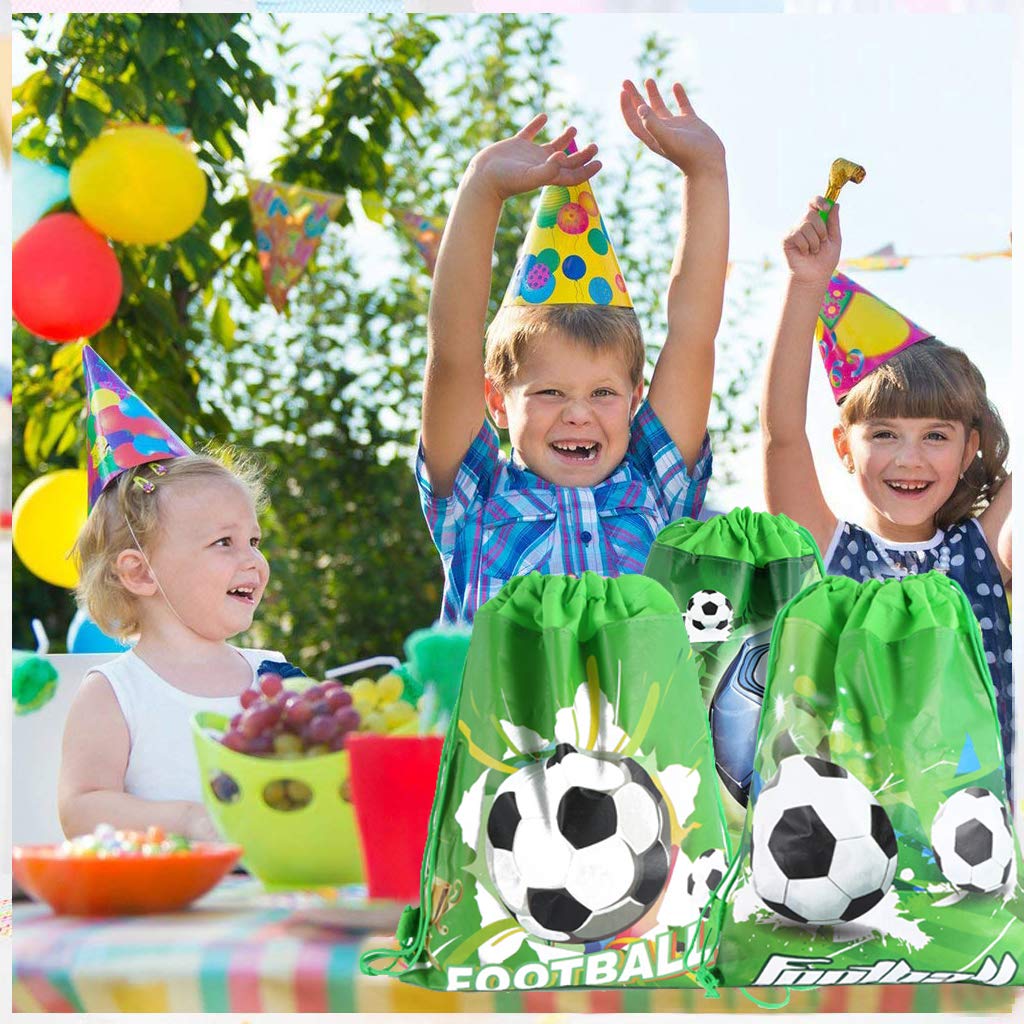 9 Fußball-Party-Taschen Mit Kordelzug – Gute Geschenktüten Für Kindergeburtstag & Sportevents