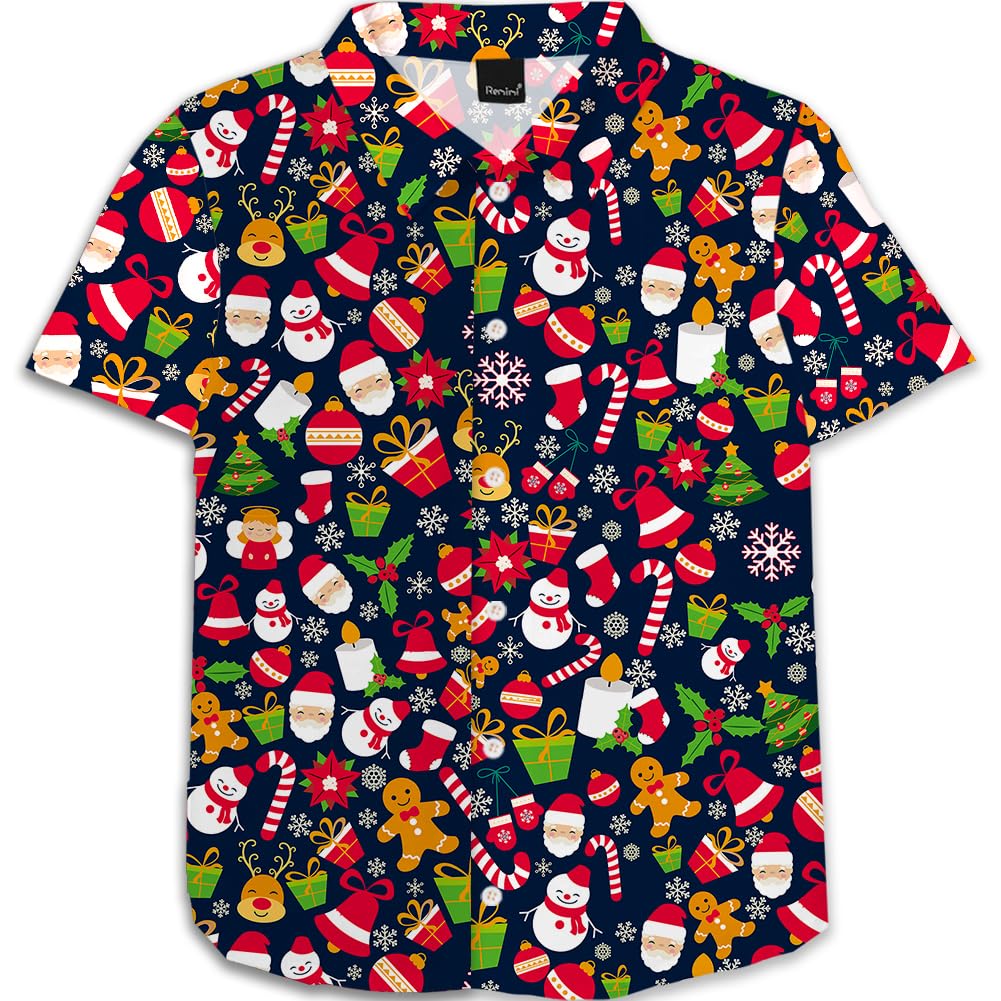 Remimi Unisex Kids Halloween Shirt Boys Pumpkin Ghost Shirts Hawaii Button Up Tops 5-14 Years