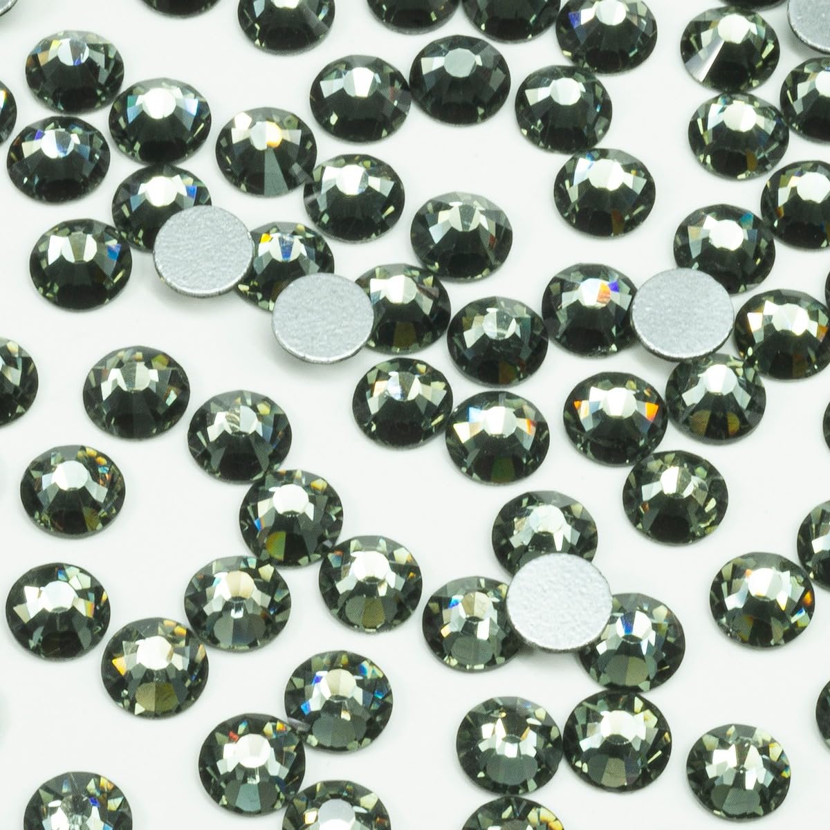 qiipii Crystal Black Nail Rhinestones 1440pcs SS20 Bulk Black Diamond Nail Art Round Crystals K9 Glass Flatback Gems Beads Stones Diamonds Gluefix for