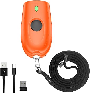 Symcode Bluetooth 2D Barcode Scanner Mini QR Portable Barcode Scanner 3-in-1 Bluetooth & 2.4G Wireless & USB Wired Barcode Scanner with Android,iOS,Computers,Windows, 2D QR Orange