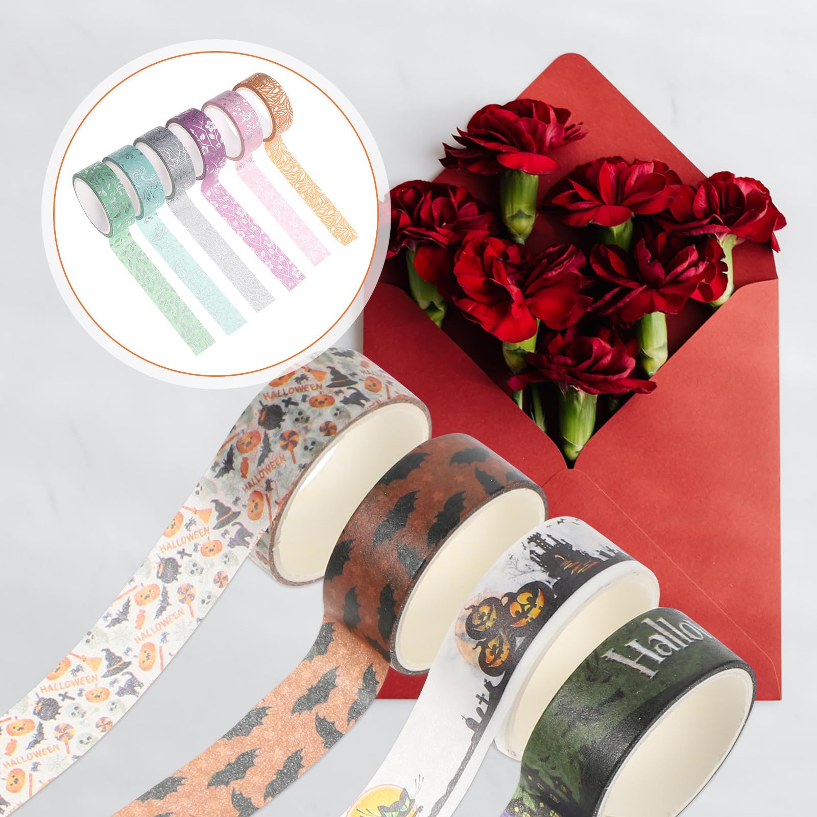 120 Rollos Cintas Washi de Halloween para Cuadernos y Bricolaje