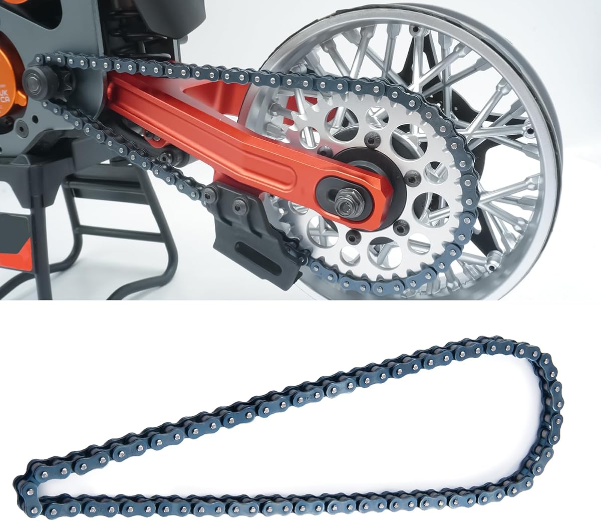 RCHUBAM RC Motor Chain 70 Roller for Losi 1/4 Promoto MX Motorcycle | Manganese Steel Chain,RC Dirt Bike Upgrade Parts LOS262000