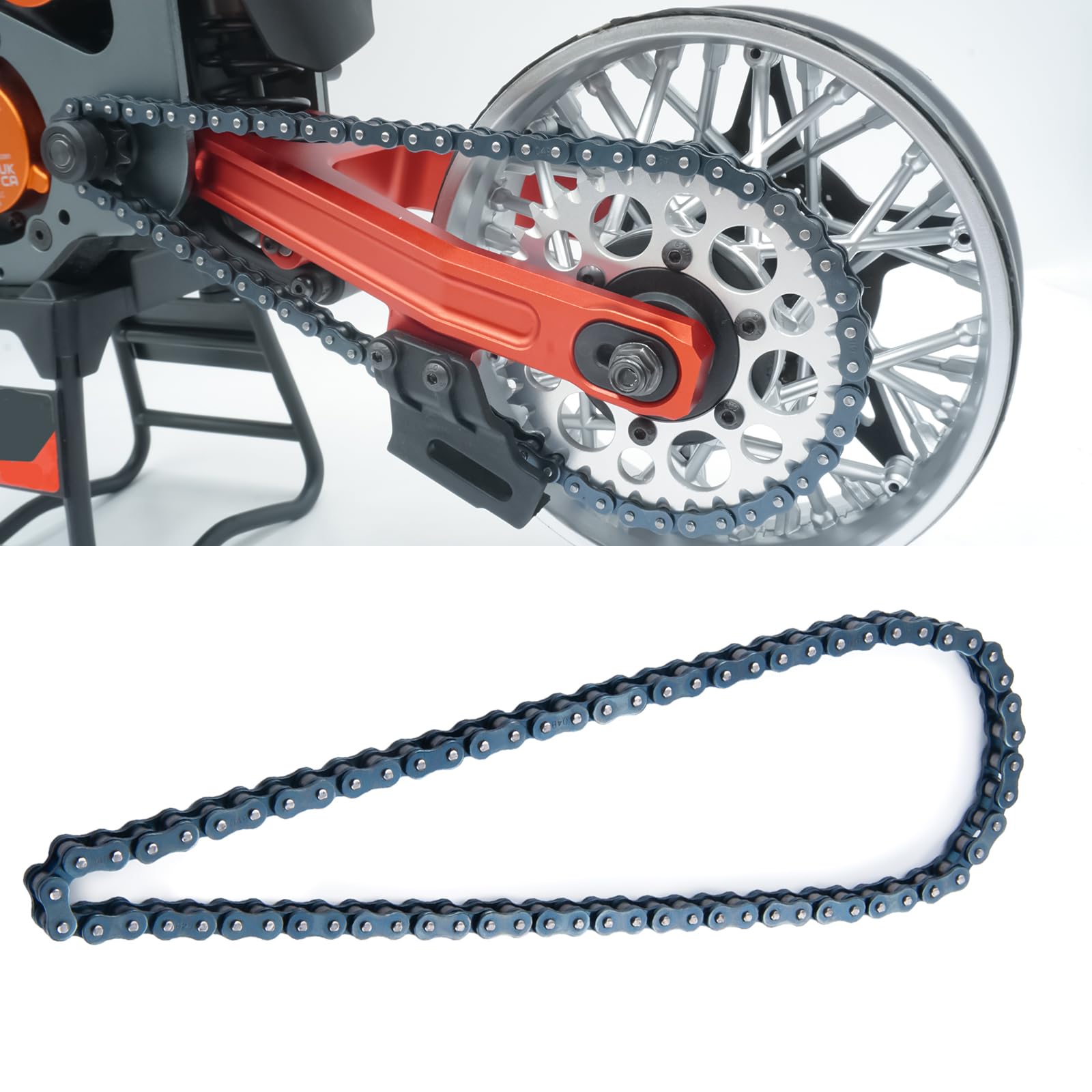 RCHUBAM RC Motor Manganese Steel Chain 70 Roller for The Losi 1/4 Promoto MX Motorcycle Upgrade Original Part #LOS262000
