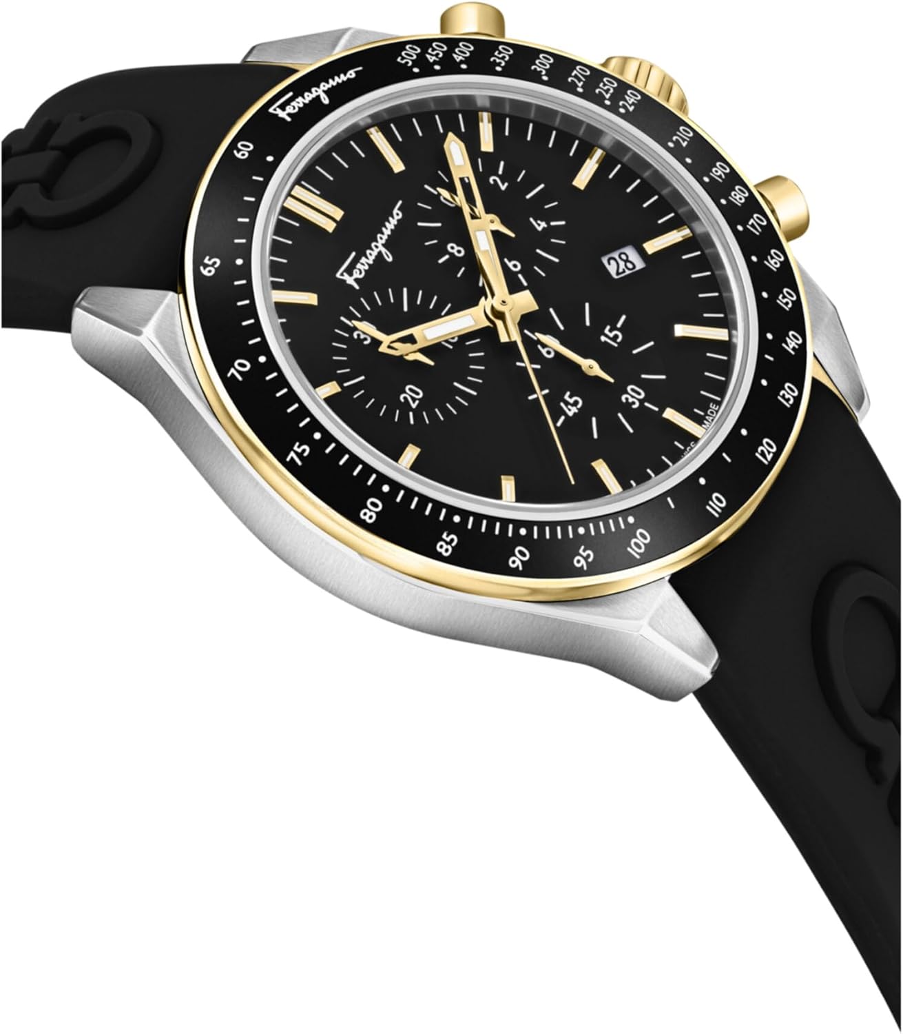 Ferragamo Urban Chrono Collection Luxury Mens Watch Timepieces with a Black Strap and Dial Featuring a Stainless Steel Case - Image 3