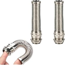 2Pcs 1/2 NPT Cable Gland 6-12mm Brass Nickel Plated Spiral Strain Relief