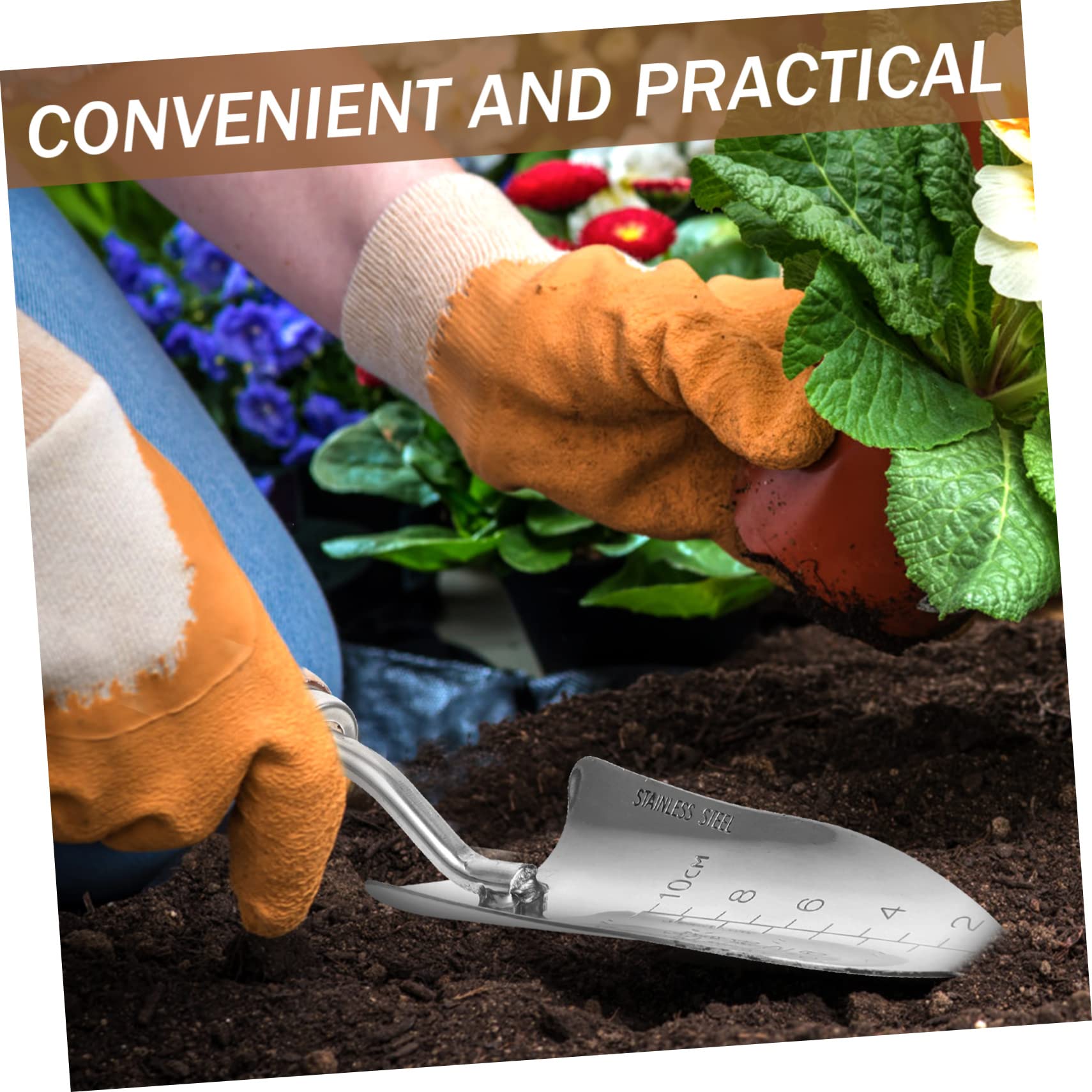 Happyyami 2pezzi Zappetta Da Giardinaggio Acciaio Inossidabile Con Manico Ergonomico Per Piantare e Diserbare Utensile Multifunzionale Per Giardinaggio e Attività All Aperto