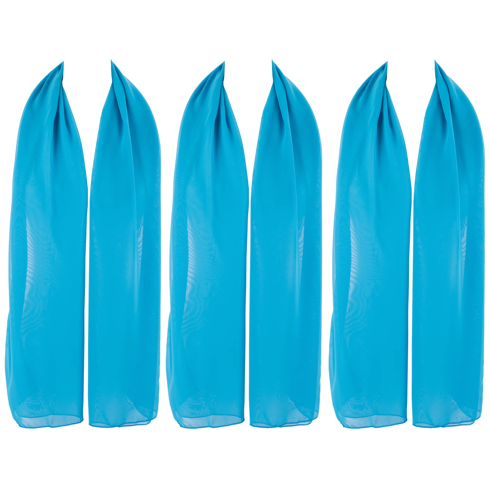 Hat To Socks Chiffon Scarf Sheer Wrap for Women Pack of 3 (Turquoise)