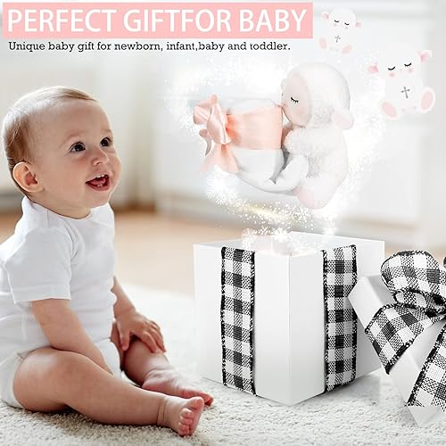 Miniatura 4 de Kinlop Regalos de bautismo para bebés, niñas y niños, mantas de seguridad de cordero, cordero con cruz cristiana, juguete suave para recién nacidos