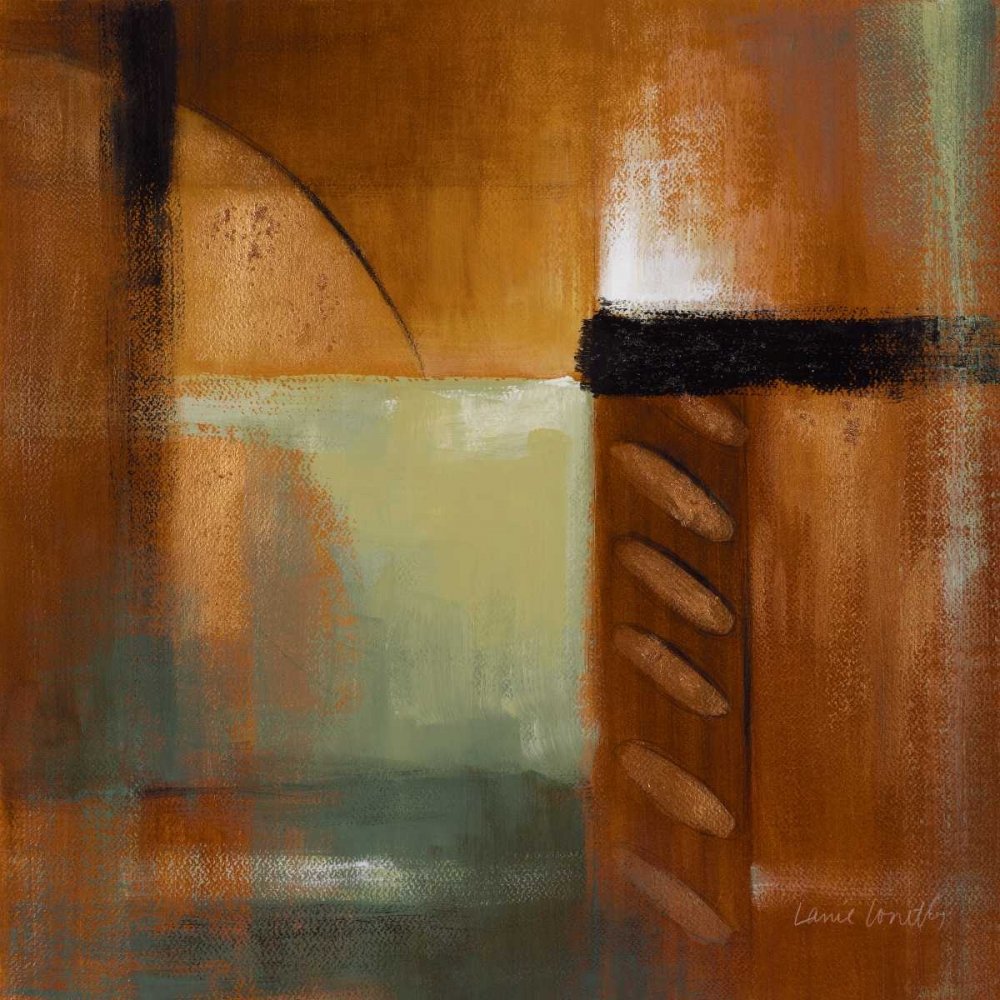 CANVAS-FRAMED-with-AMERICAN-BOX Summer Soiree IV Loreth Lanie - Abstract square Art print abstract summer soiree Floating frame 35_X_35_in