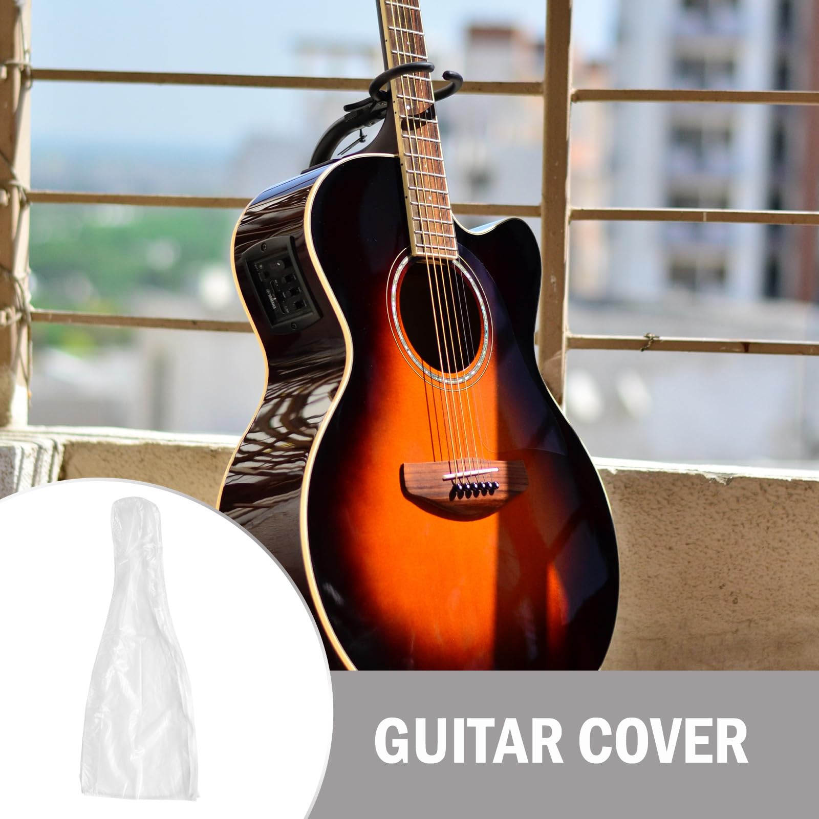 Funda Protectora y Resistente al Polvo, Diseño Simple y Práctico de PVC Esmerilado Blanco para Bajos y Guitarra para Uso Doméstico