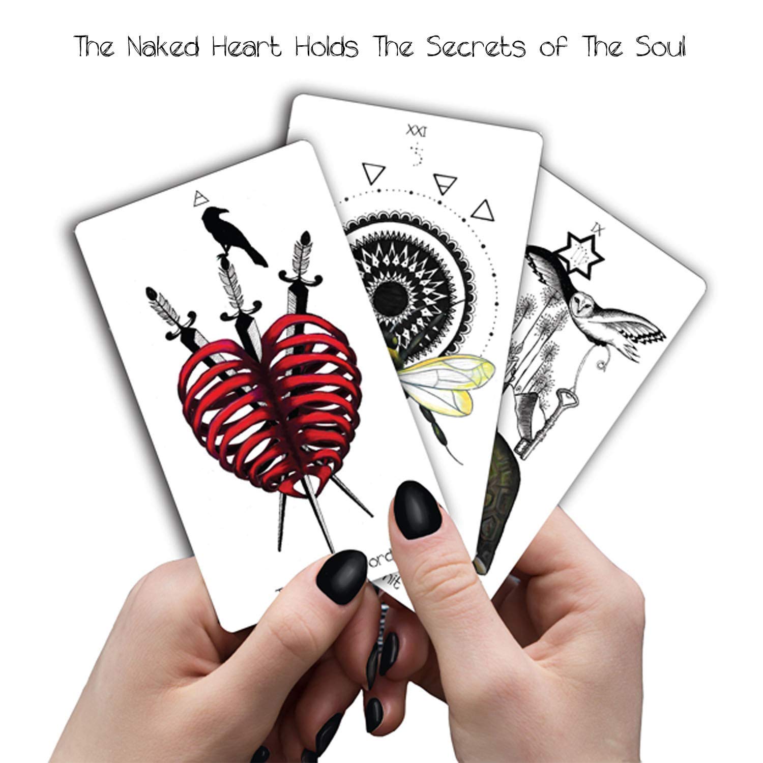 Naked Heart Tarot Deck by Jillian C. Wilde Black Tarot Card & Animal Spirit Deck Tarot Card