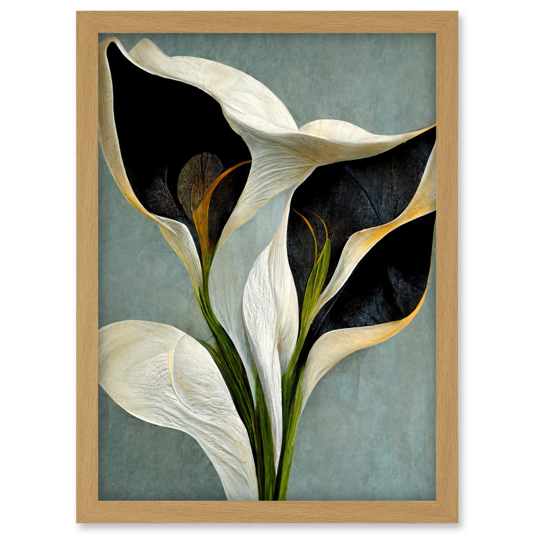 Doppelganger33 LTD White Calla Lily Flower Pistil Bouquet Elegant Artwork Framed A3 Wall Art Print