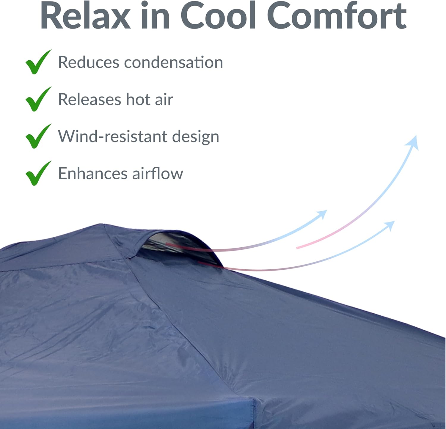 Sunnydaze Pop-Up Canopy Replacement Top - 12x12 Canopy Replacement Cover Only - Tent Shade Cover with Vent - Blue