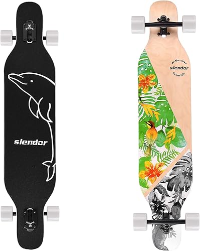 Slendor - patineta longboard de madera de arce (42.0in), para freestyle, curvatura cóncava