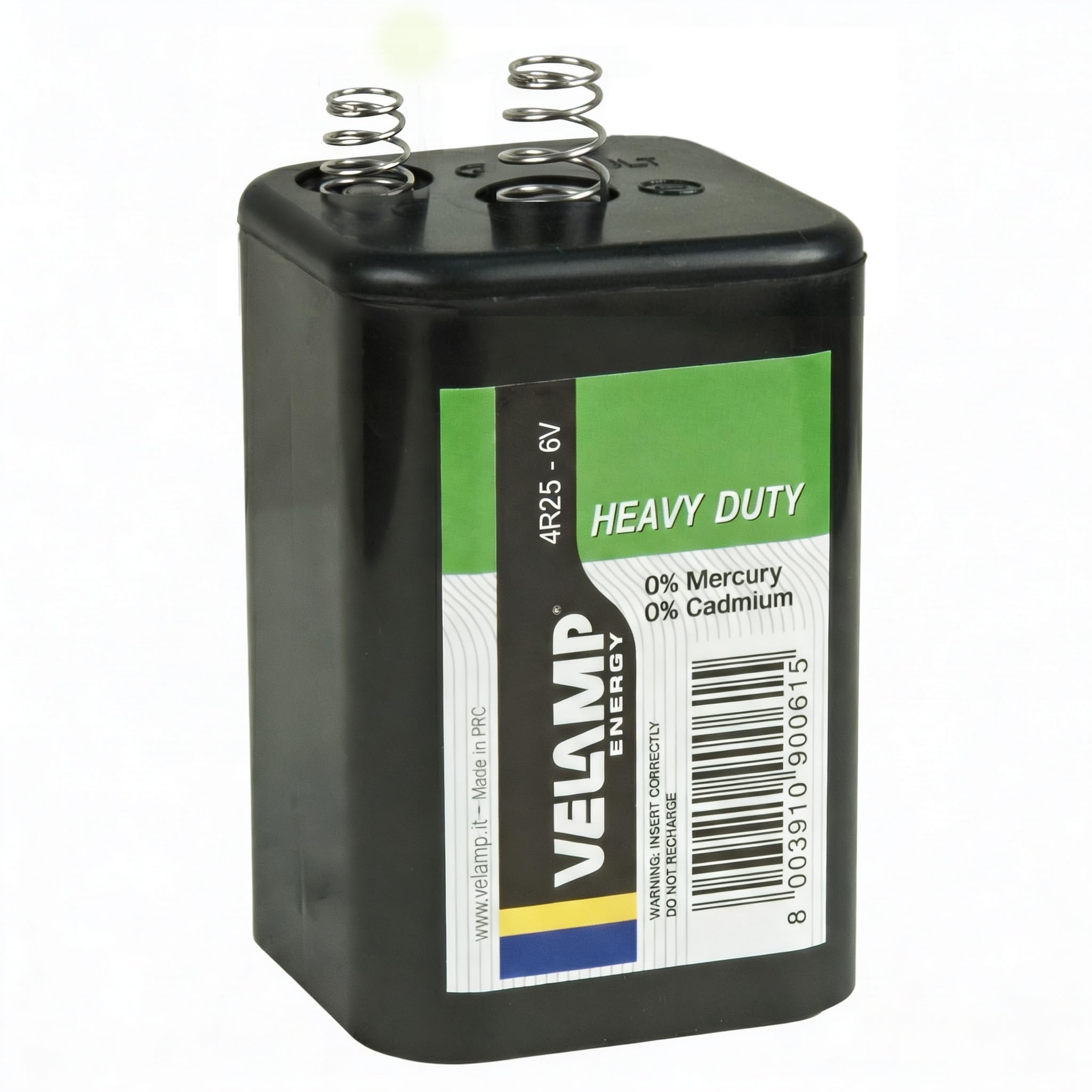 Velamp Bateria kwadratowa 4R25 cynkowy węgiel, 6 V. do latarek, latarek, latarek ulicznych, DIY, hiperodporny korpus ABS, 6 V