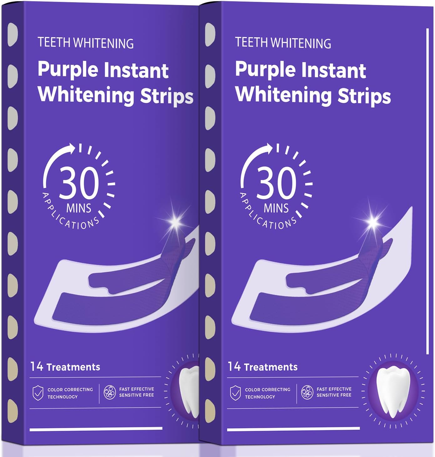Purple Teeth Whitening Strips - Professional-Grade Whitening, Effectively Removes Stains and Bad Breath Caused by Smoking, Drinking, and Coffee,Achieve a Beautiful and Confident Smile(28PCS, Mint)
