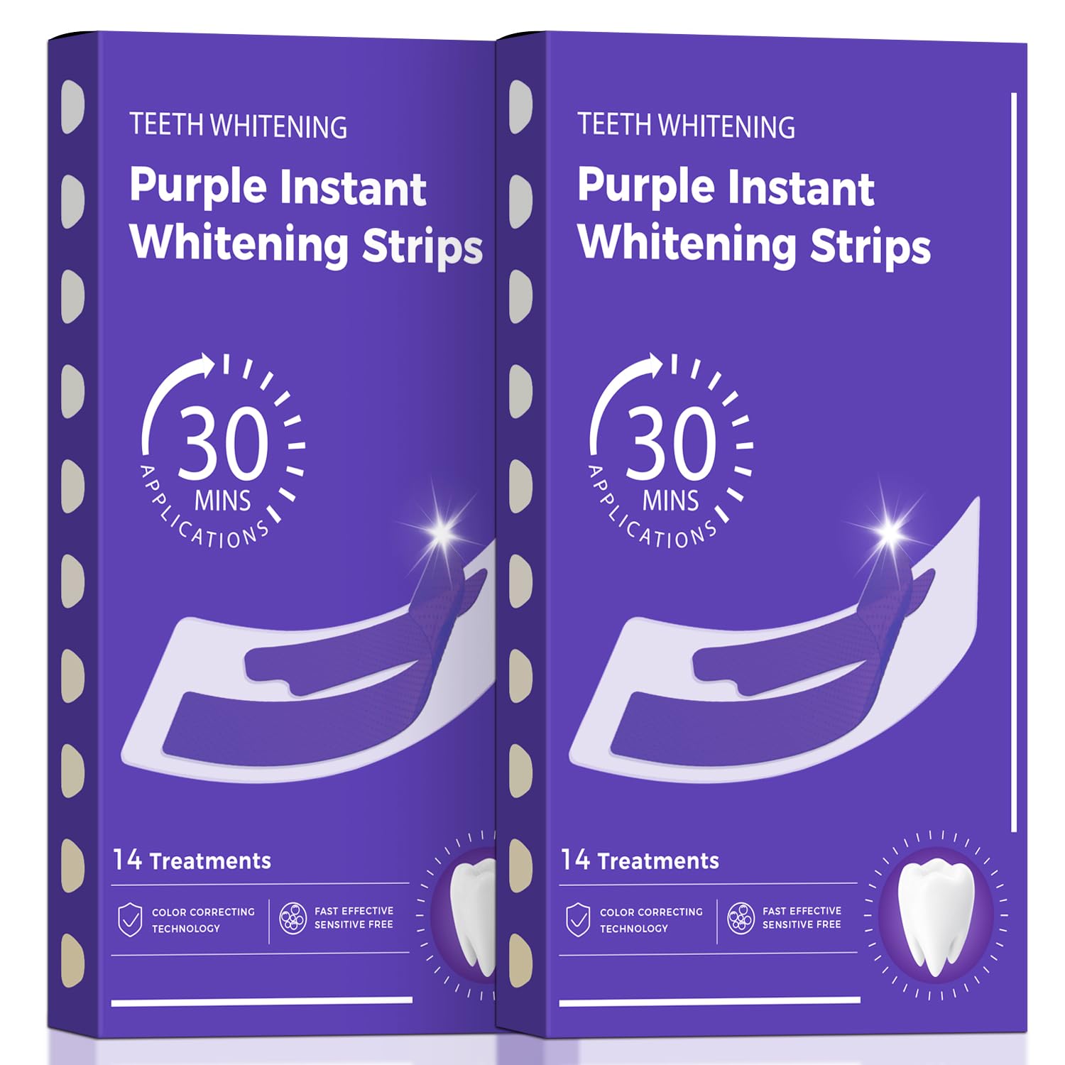 Purple Teeth Whitening Strips - Professional-Grade Whitening, Effectively Removes Stains and Bad Breath Caused by Smoking, Drinking, and Coffee,Achieve a Beautiful and Confident Smile(14 PCS, Mint) — view 7