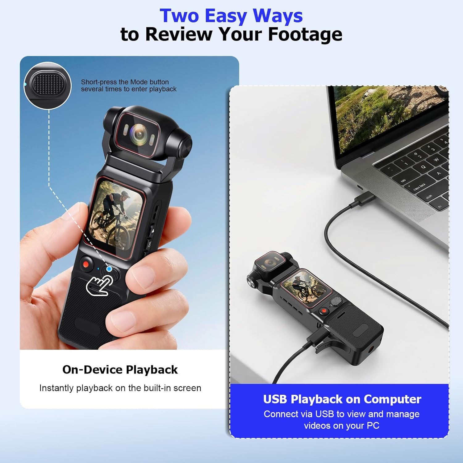 2K Body Camera 【2026 Version】 Vlogging Camera 64G Portable Handheld Body Cam with 360° Rotating Lens, EIS Stabilization for Meeting, Cycling, Adventure Sports, and Dailly Use - Image 7