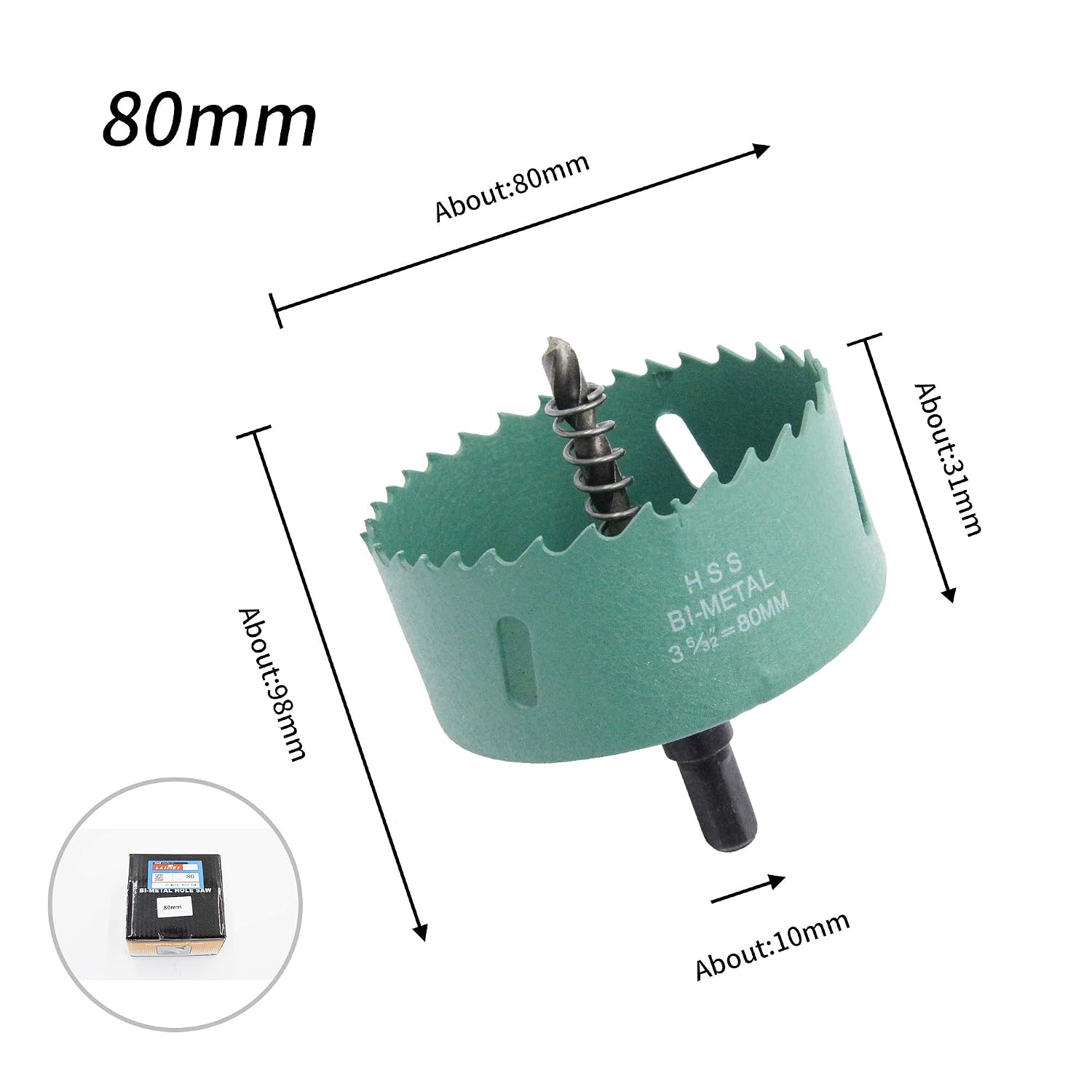 80mm Hole Saw LAIWEI hole cutter,3.15 Inch HSS Annular Hole Saw Cutter Drill Bit,holes in wood,gypsum board,aluminum profiles - Image 4