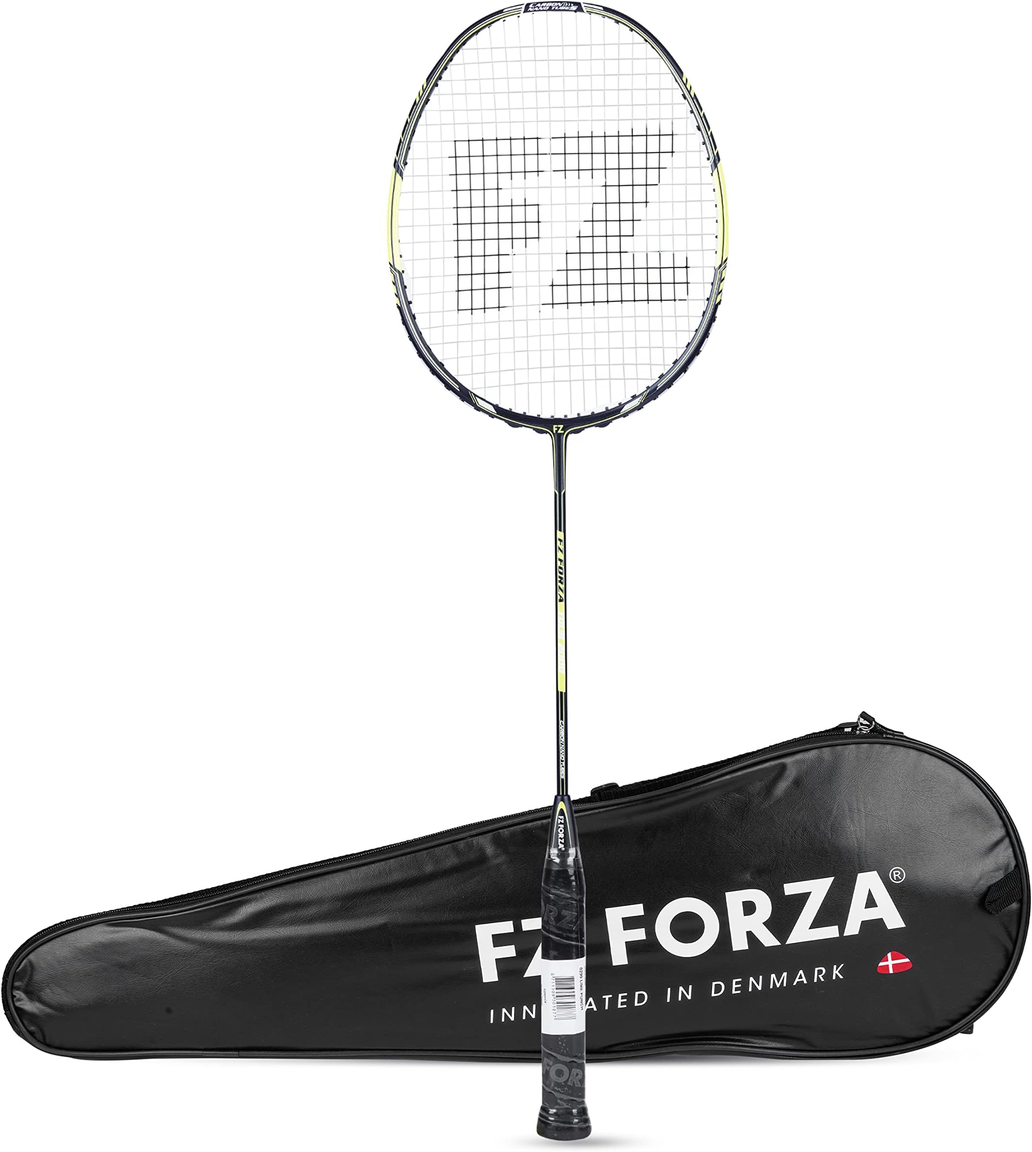 FZ Forza Tour 2000 Strung Badminton Racket (Yellow) with Full Cover - 3U (85-89g), G5 Grip, Carbon Nano Tubes Frame & Graphite Shaft, Medium Flex, Even Balance, 24-28 lbs String Tension