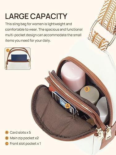 Miniatura 3 de Telena Bolso bandolera para mujer, cangureras cruzadas para mujer, bolso de cuero para el pecho