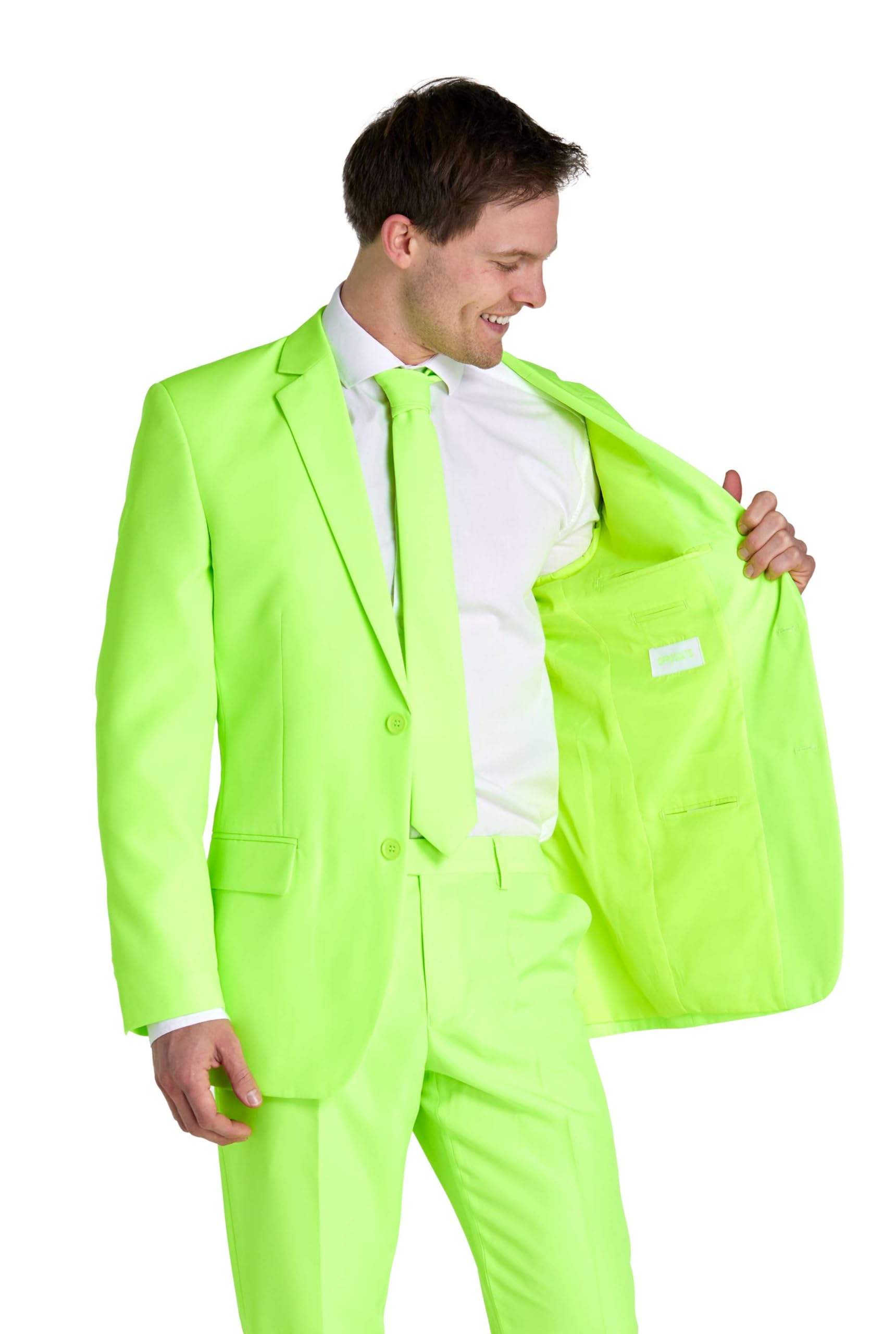 OppoSuits(TM) Opposuits Solid Color Party Suits for Men – The Orange – Full Suit: Includes Pants, Jacket And Tie Abito da Uomo Uomo