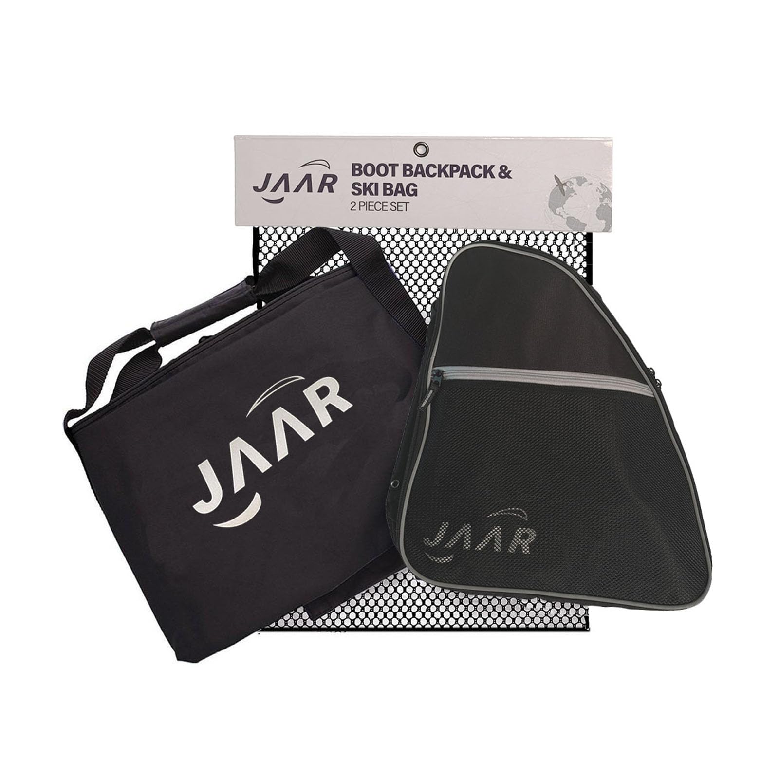 TRANSPACK Unisex Adult Jaar Lowrider 57L Water-Resistant Padded Rectangle-Shaped Ski/Snowboard Boot Backpack & 185cm Ski Bag Combo, Black (4402-01)