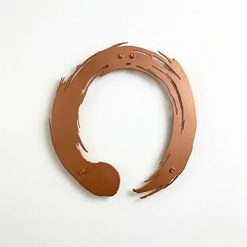 Colorfull Worlds Enso Zen Circle Metal Wall Art, Boho Room Decor, Zen Decor Gift for Housewarming and New Year Copper