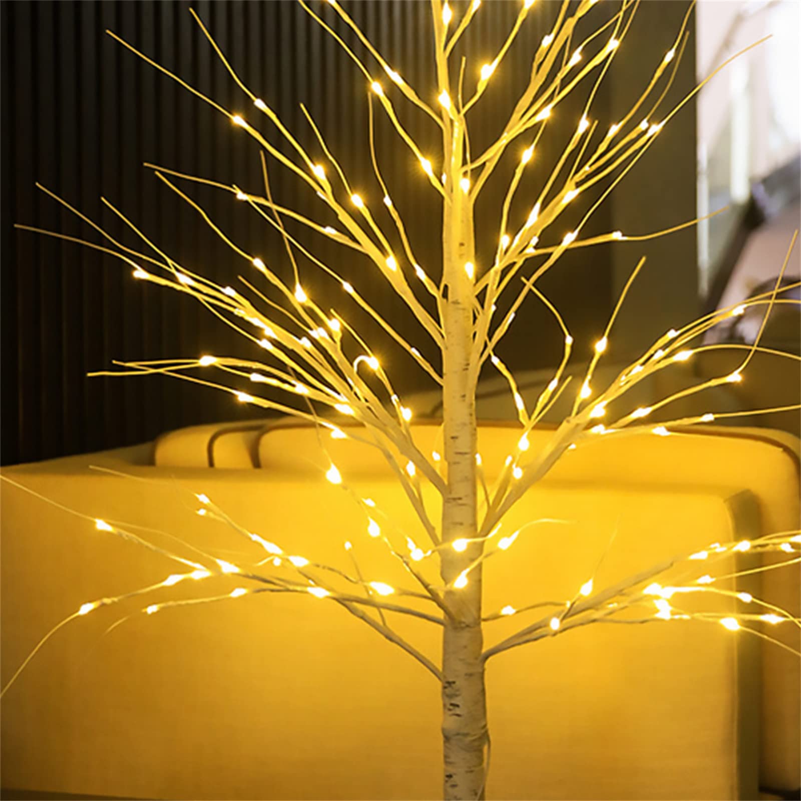 Luz de Árbol de Abedul LED Decoración de Habitación Luz de Noche Día de Año Nuevo