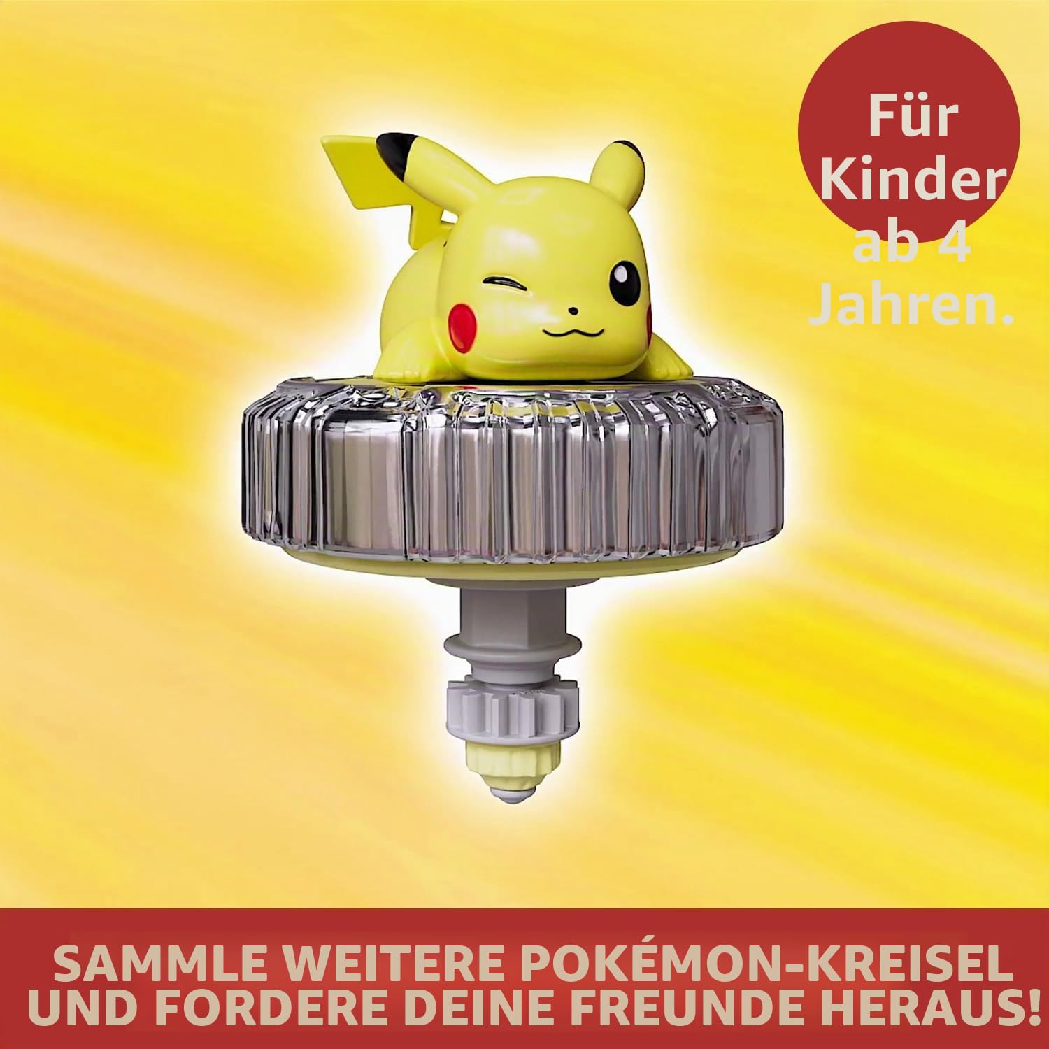 BANDAI - Pokémon-Arena + 2 Spinners inklusive – Arena + 2 Pokéball-Werfer + 2 Pikachu und Mew Kreisel – Kampfspiel mit Pokémon-Kreiseln, mehrere Spieler – Spielzeug für Kinder ab 4 Jahren und + JW4403