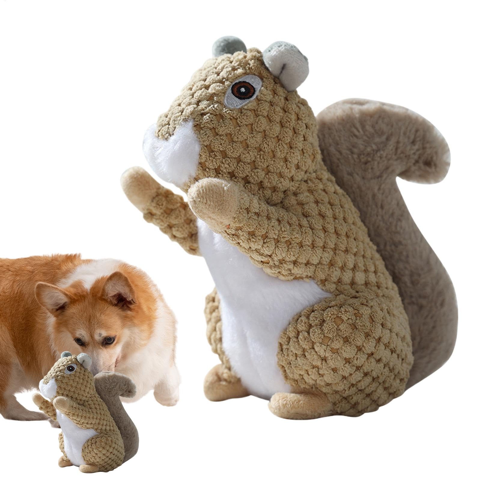 Squirrel Squeaky Toy | Squeaky Plush Dog Toy - Soft Dog Cute Squirrel Plush, Cute Squeaky Dog Toy for Oral Health, Dog