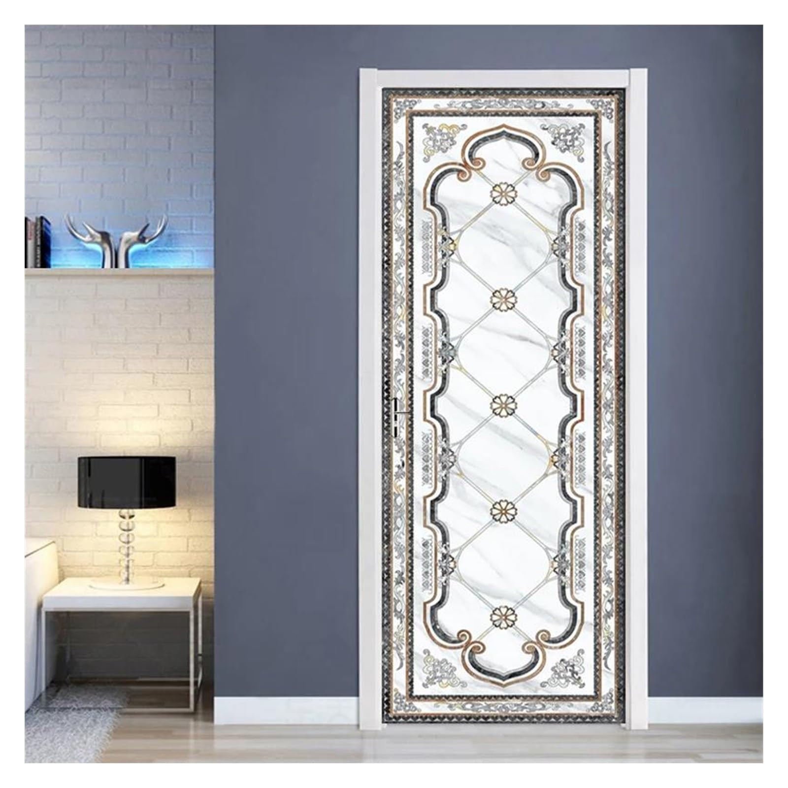Sticker de porte pour masquer les imperfections du salon 77x200