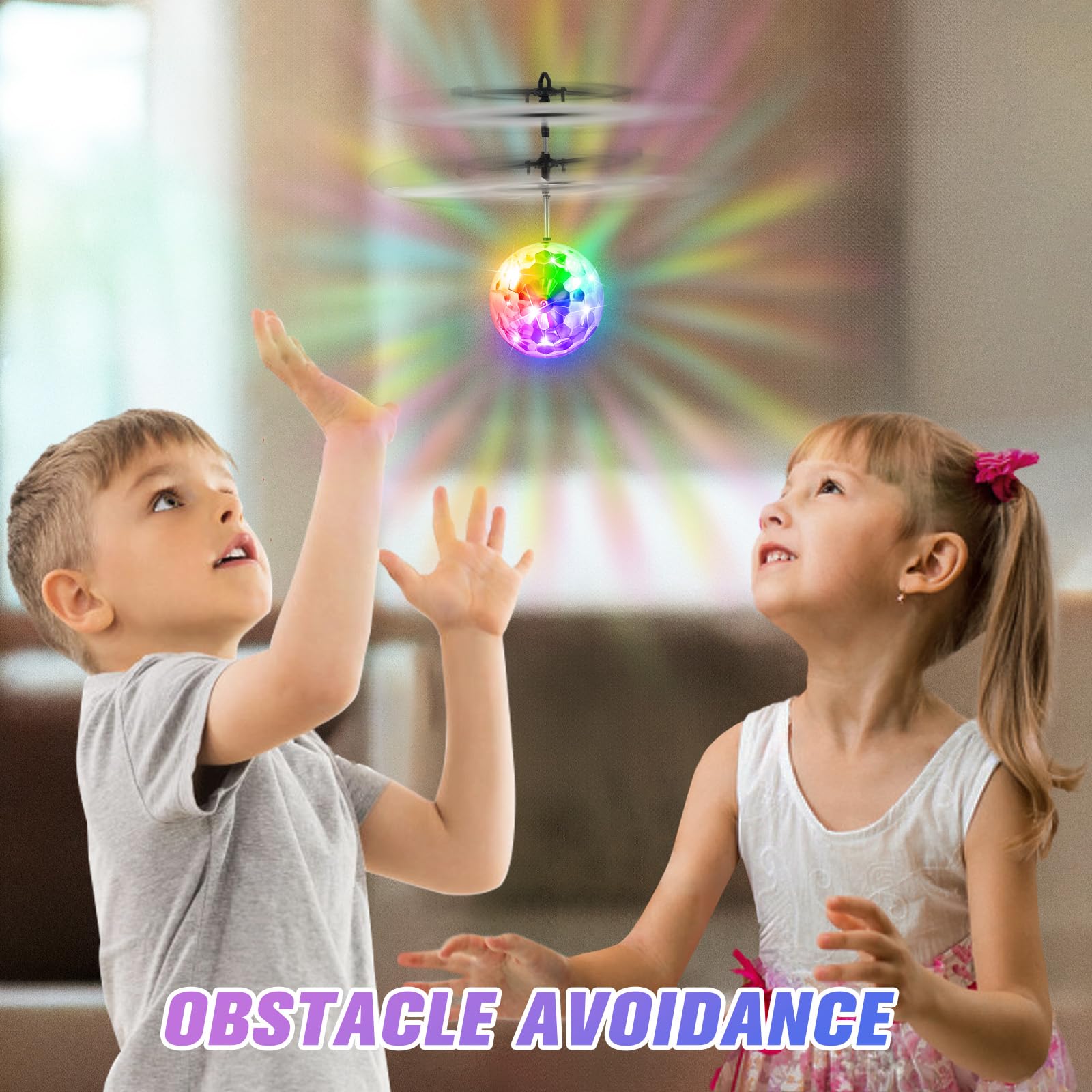 Flying Orb Ball, Magic Hover Flying Ball Toy with Rechargeable, Light Up Floating Balls Indoor Outdoor Toys Gifts for Bithday Boys Girls Ages 6 7 8 9 10+ Year Old