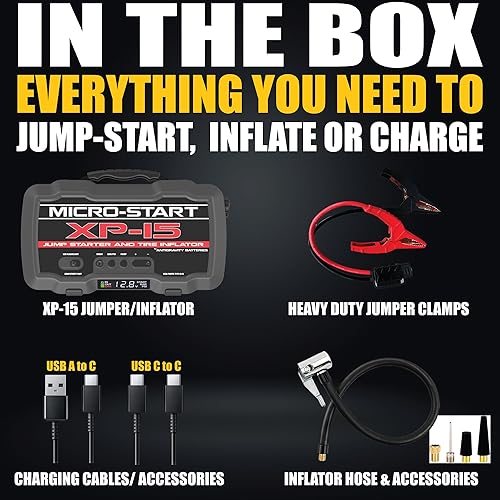 Miniatura 5 de Antigravity Batteries Arrancador de salto de 1500 A con compresor de aire - Amplificador de batería de litio de 12 V, caja de salto portátil para