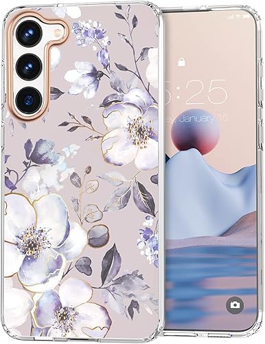 zelaxy Funda compatible con Samsung Galaxy S23, patrones de jardín de flores, TPU suave y flexible, a prueba de golpes, funda protectora floral para