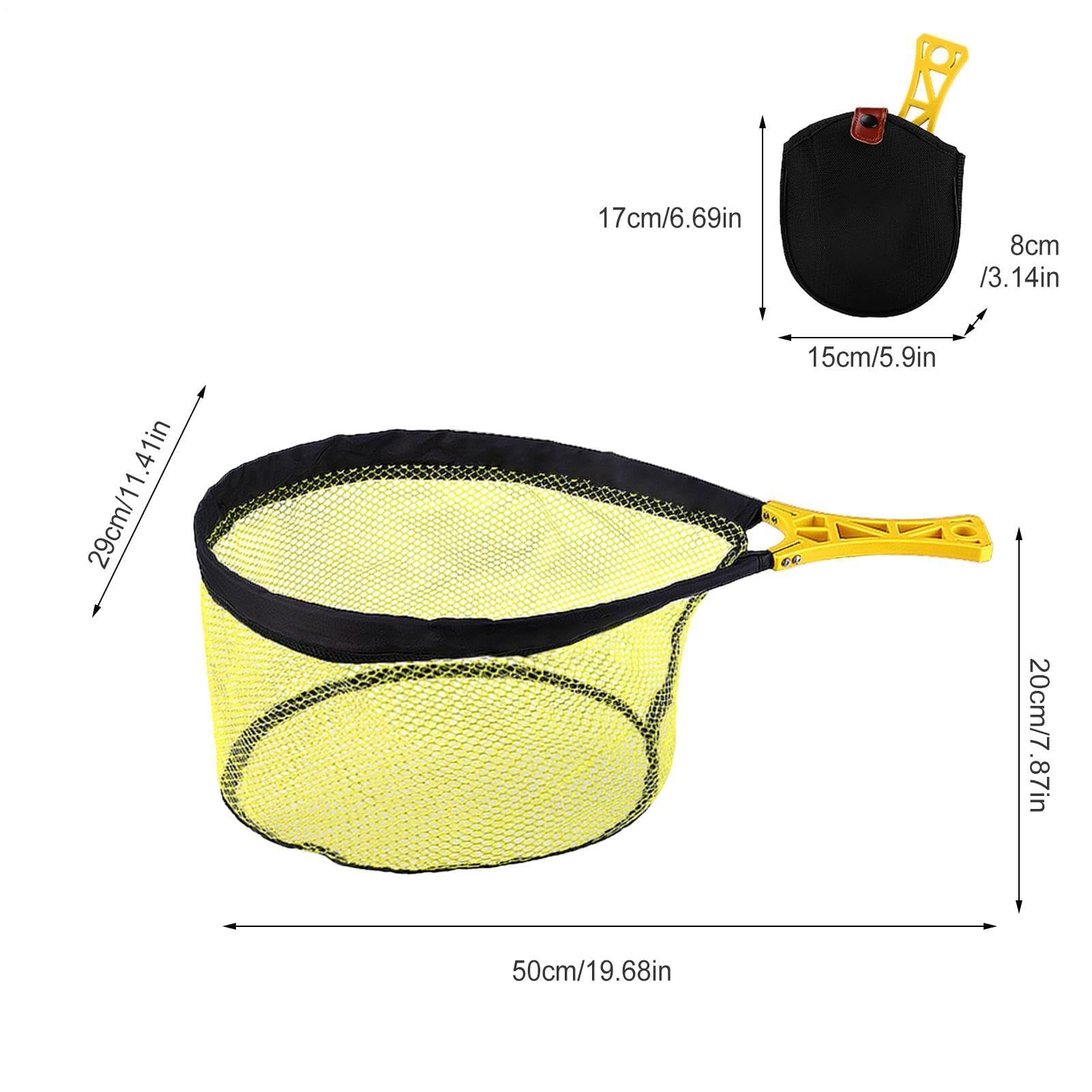 Retino pieghevole – Rete elastica per pesca alla mosca per trota, ideale per stagno, lago, fiume, mare, compatto e portatile per kayak, barca, uomo, donna, bambini