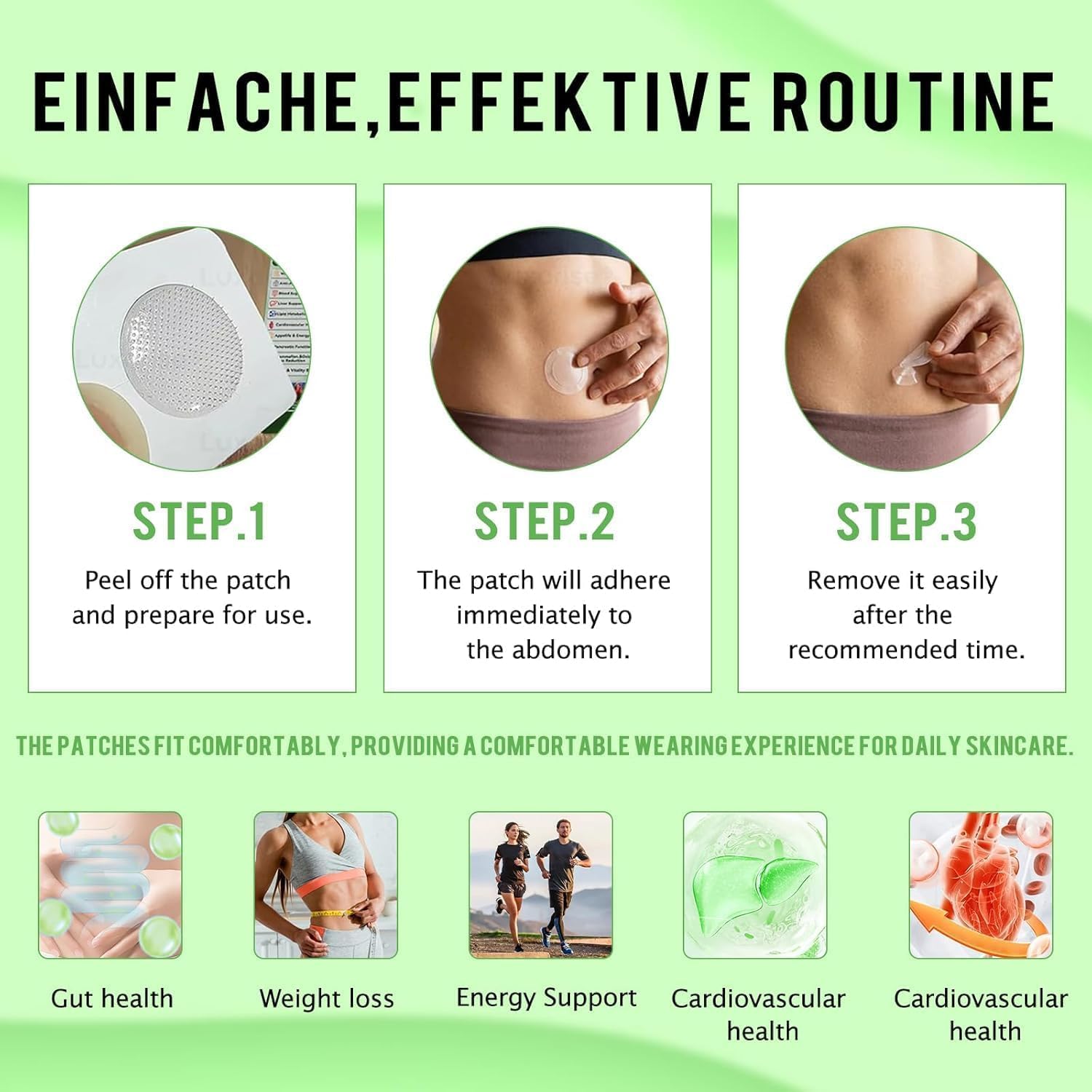 7 patchs / 1 boîte Patchs Corporels 10 en 1, Ingrédients Naturels, Ultra Fin et Invisible sous les Vêtements, Action Ciblée, pour Homme et Femme (42)